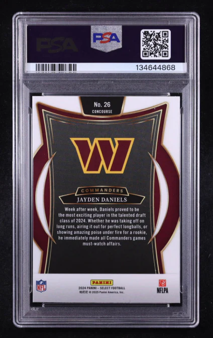 Jayden Daniels Signed 2024 Panini Select #26 RC PSA 9 Auto 10 - Image 2