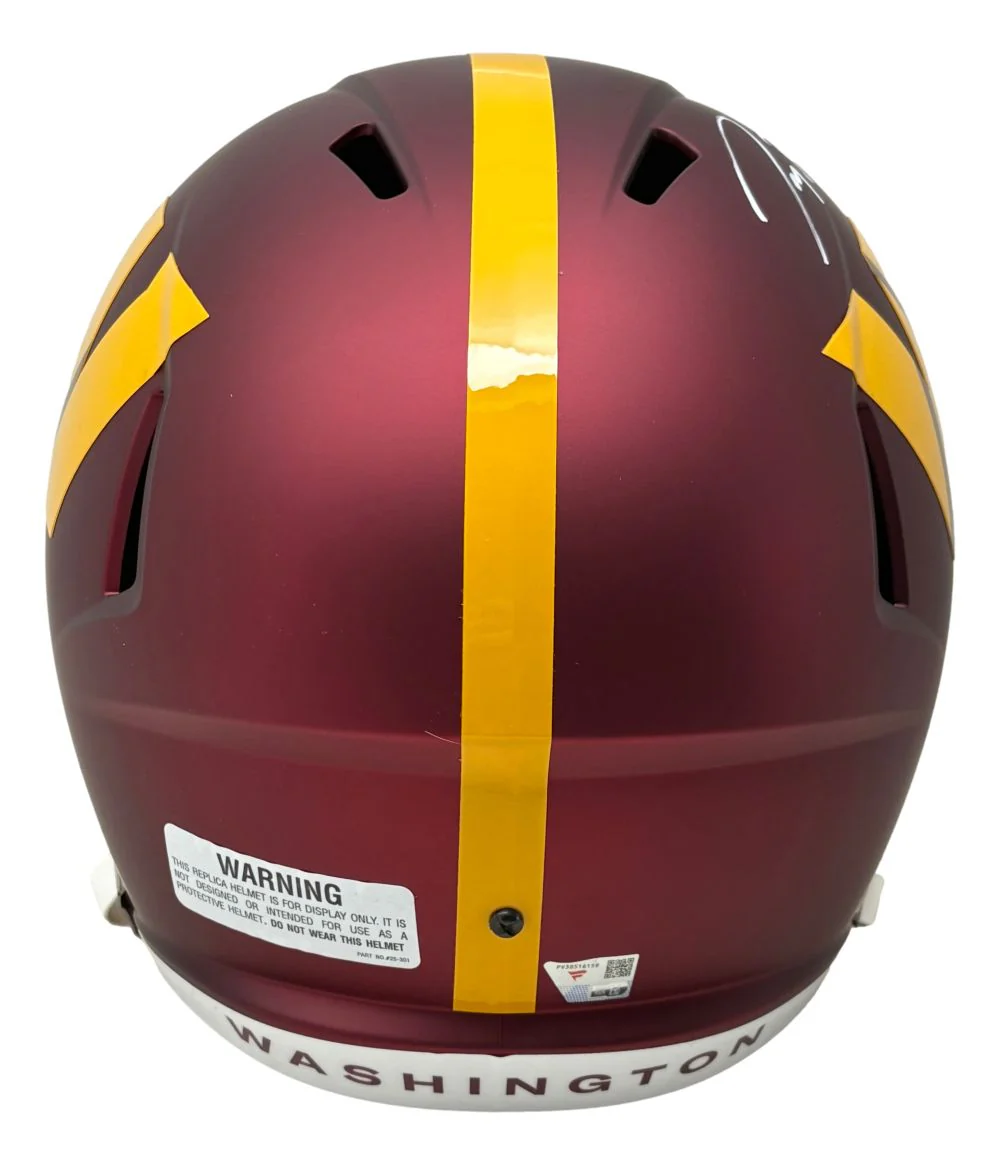 Jayden Daniels Signed Commanders FS Replica Speed Helmet Fanatics w/ Case - Image 3