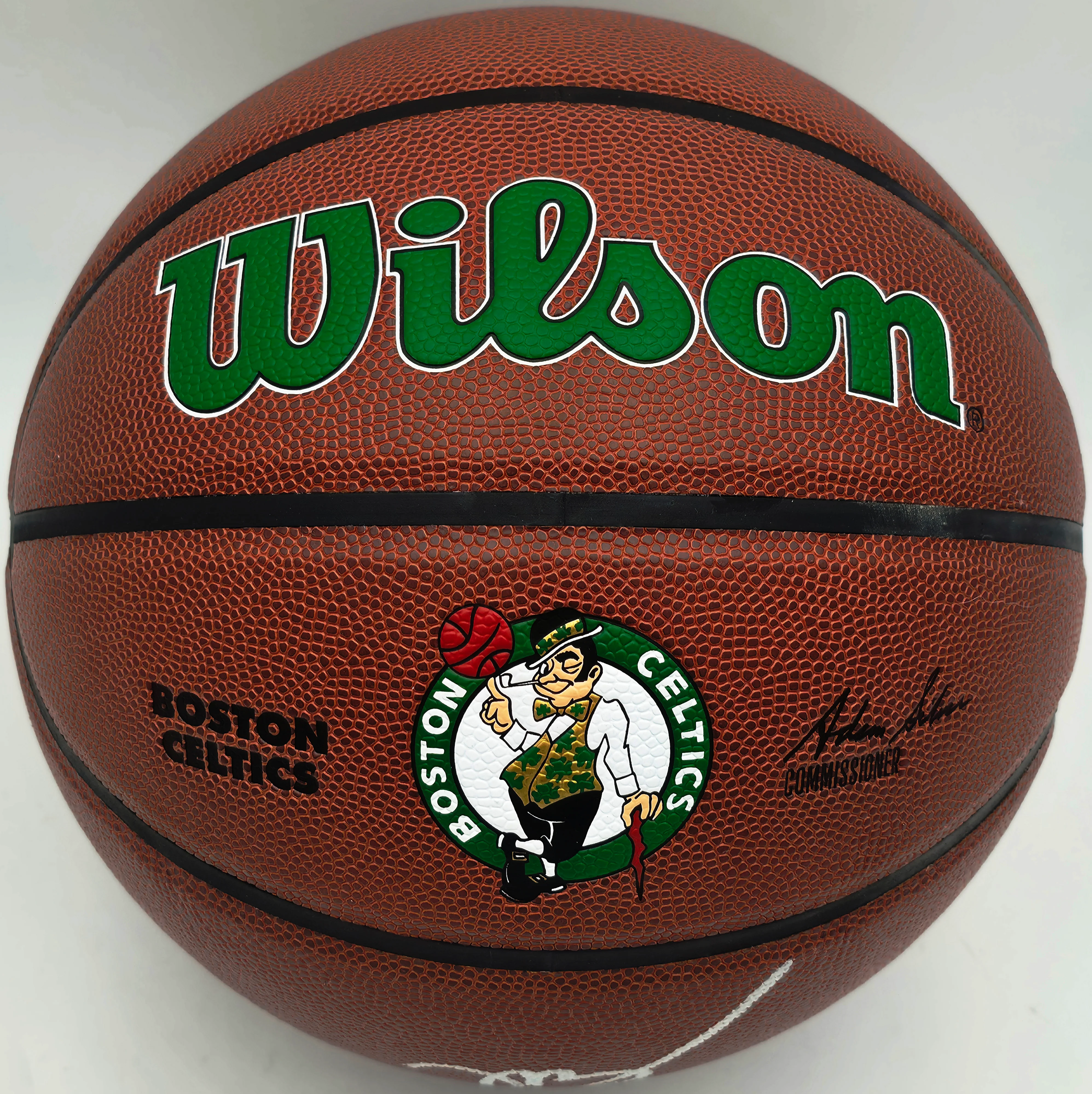 Jaylen Brown Autographed Composite Leather Boston Celtics Logo Basketball Beckett BAS Witness Stock #256842 - Image 3