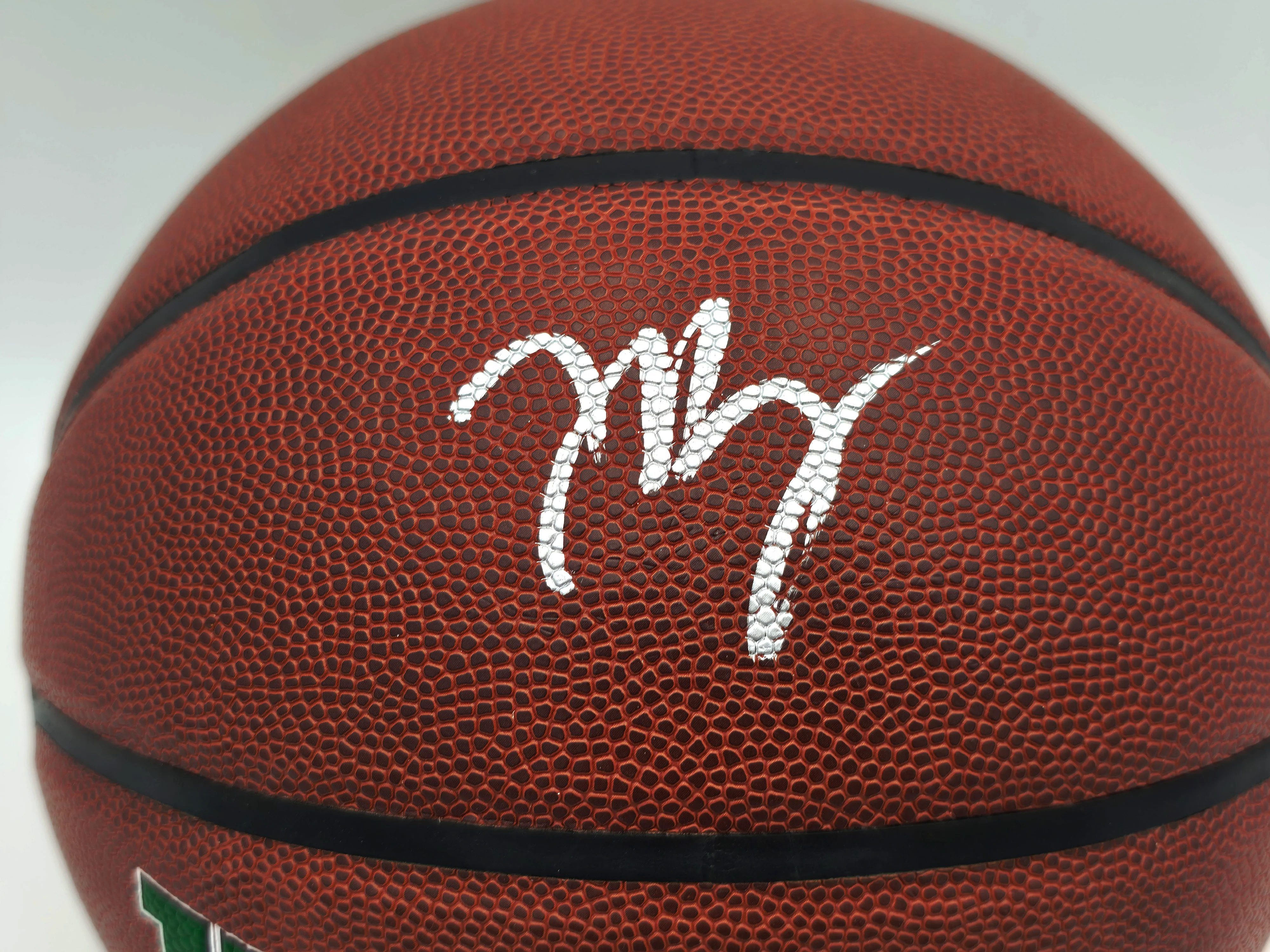 Jaylen Brown Autographed Composite Leather Boston Celtics Logo Basketball Beckett BAS Witness Stock #256843 - Image 2
