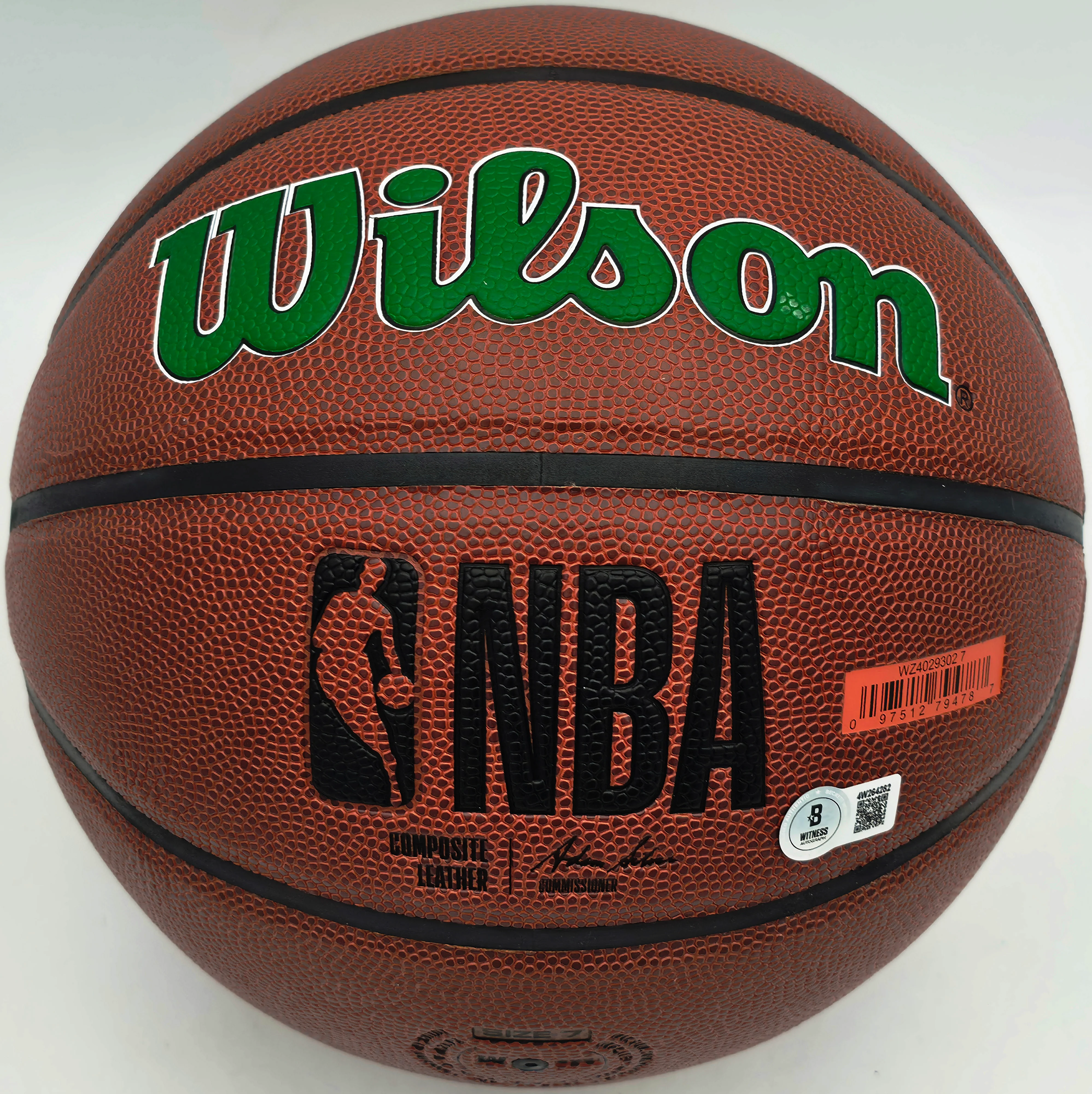 Jaylen Brown Autographed Composite Leather Boston Celtics Logo Basketball Beckett BAS Witness Stock #256843 - Image 4