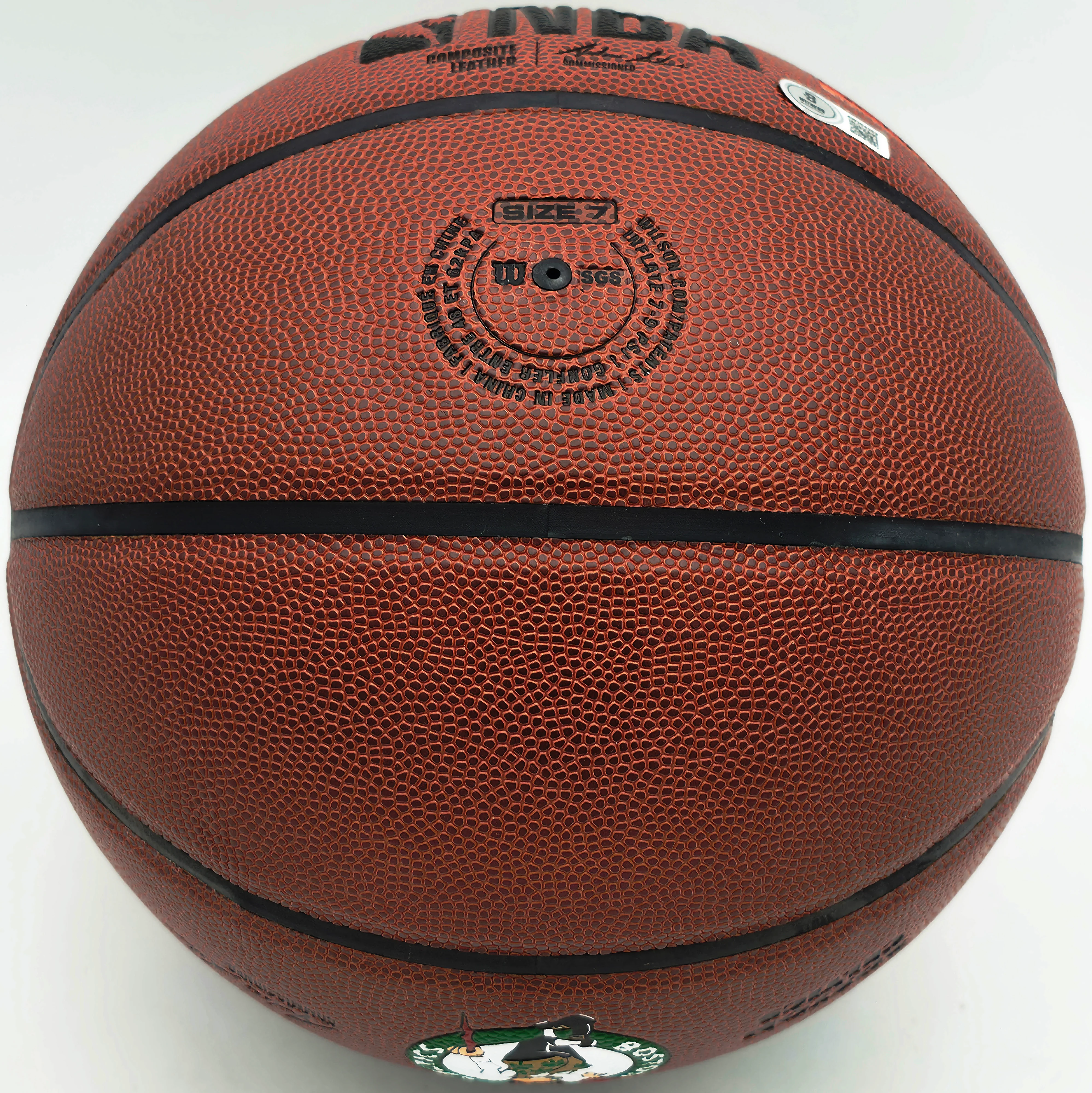 Jaylen Brown Autographed Composite Leather Boston Celtics Logo Basketball Beckett BAS Witness Stock #256843 - Image 5