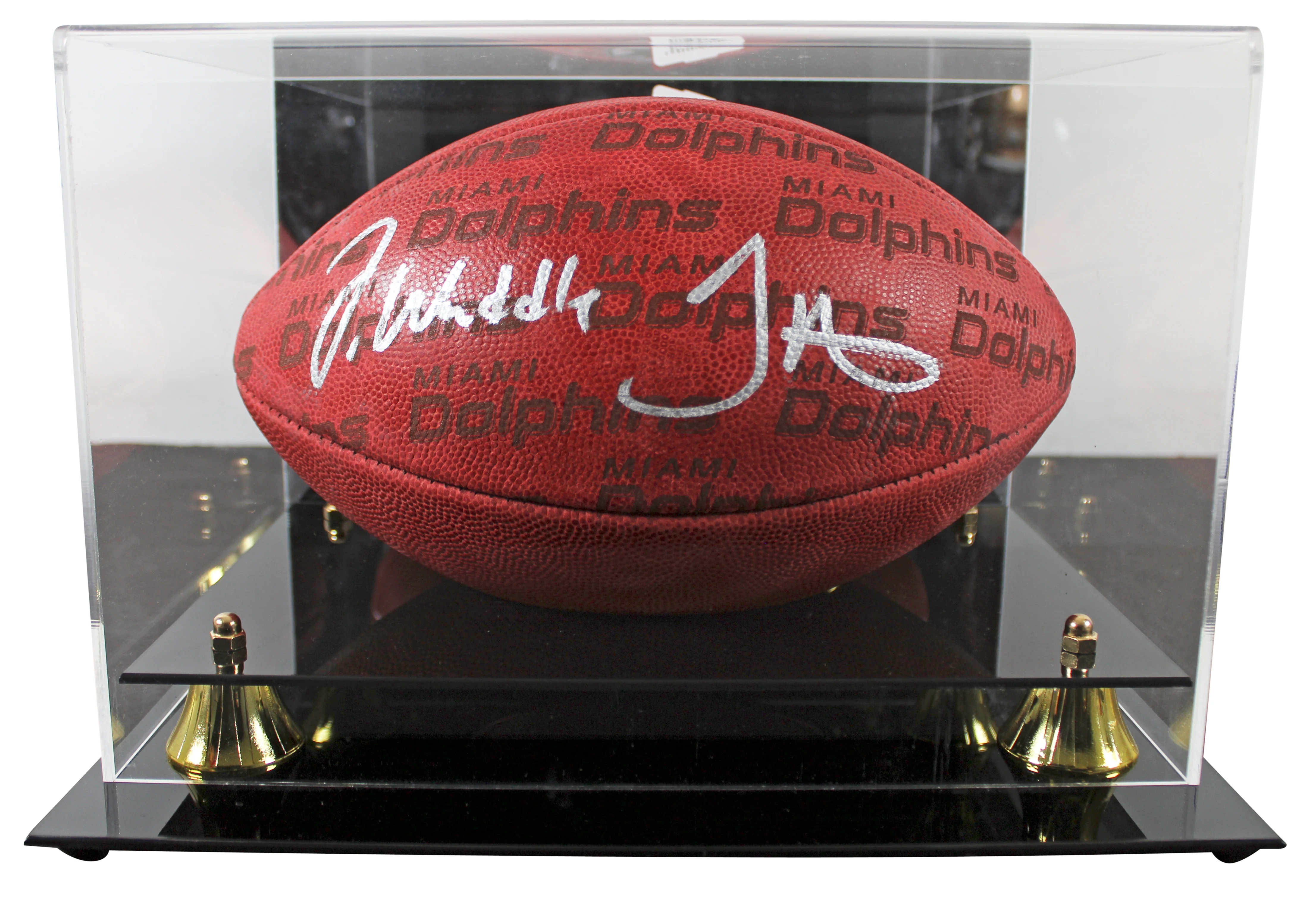 Jaylen Waddle & Tyreek Hill Signed Wilson Duke Showcase Nfl Football w/ Case BAS - Image 2