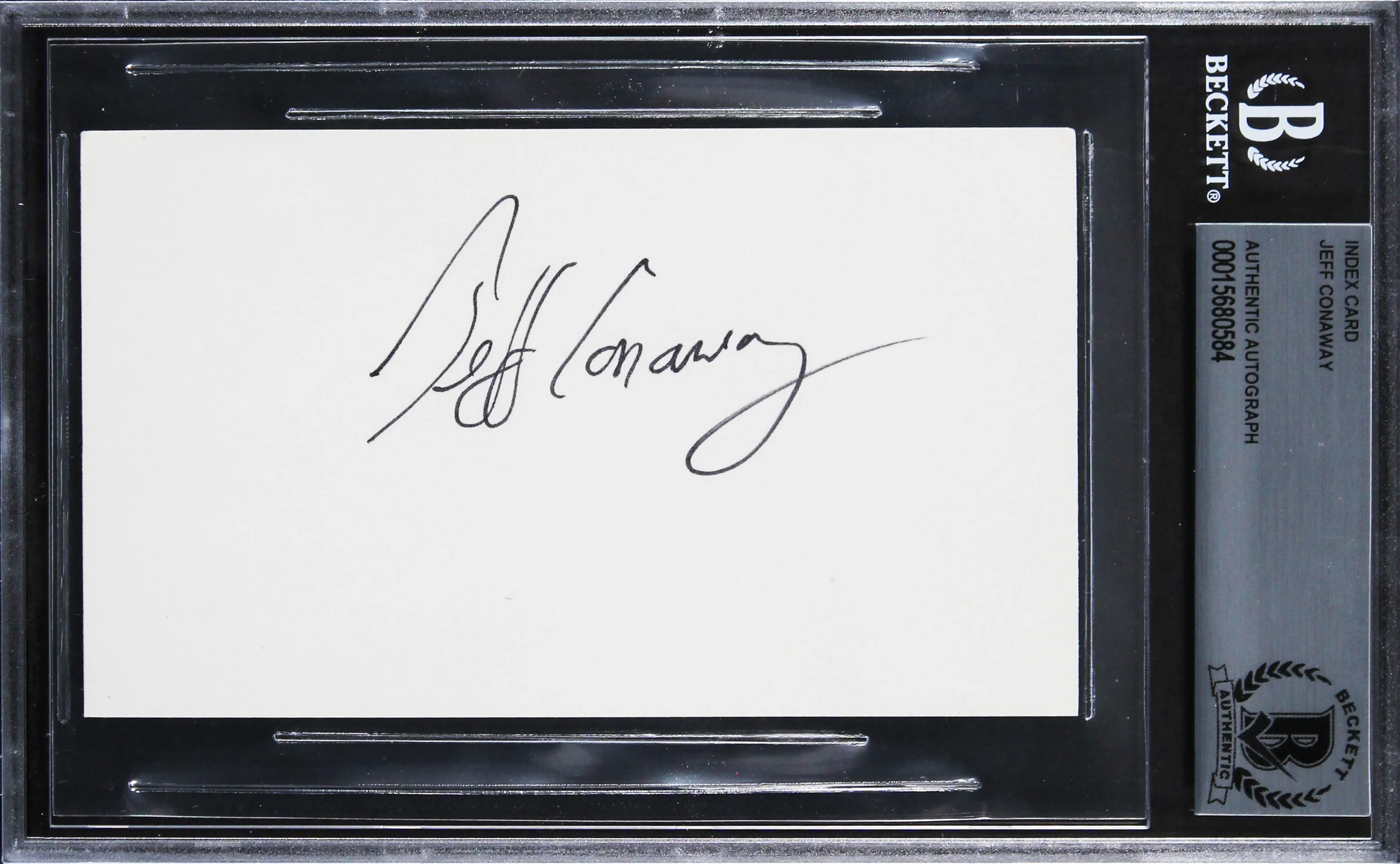 Jeff Conaway Taxi Authentic Signed 3x5 Index Card Autographed BAS Slabbed 2 - Image 2