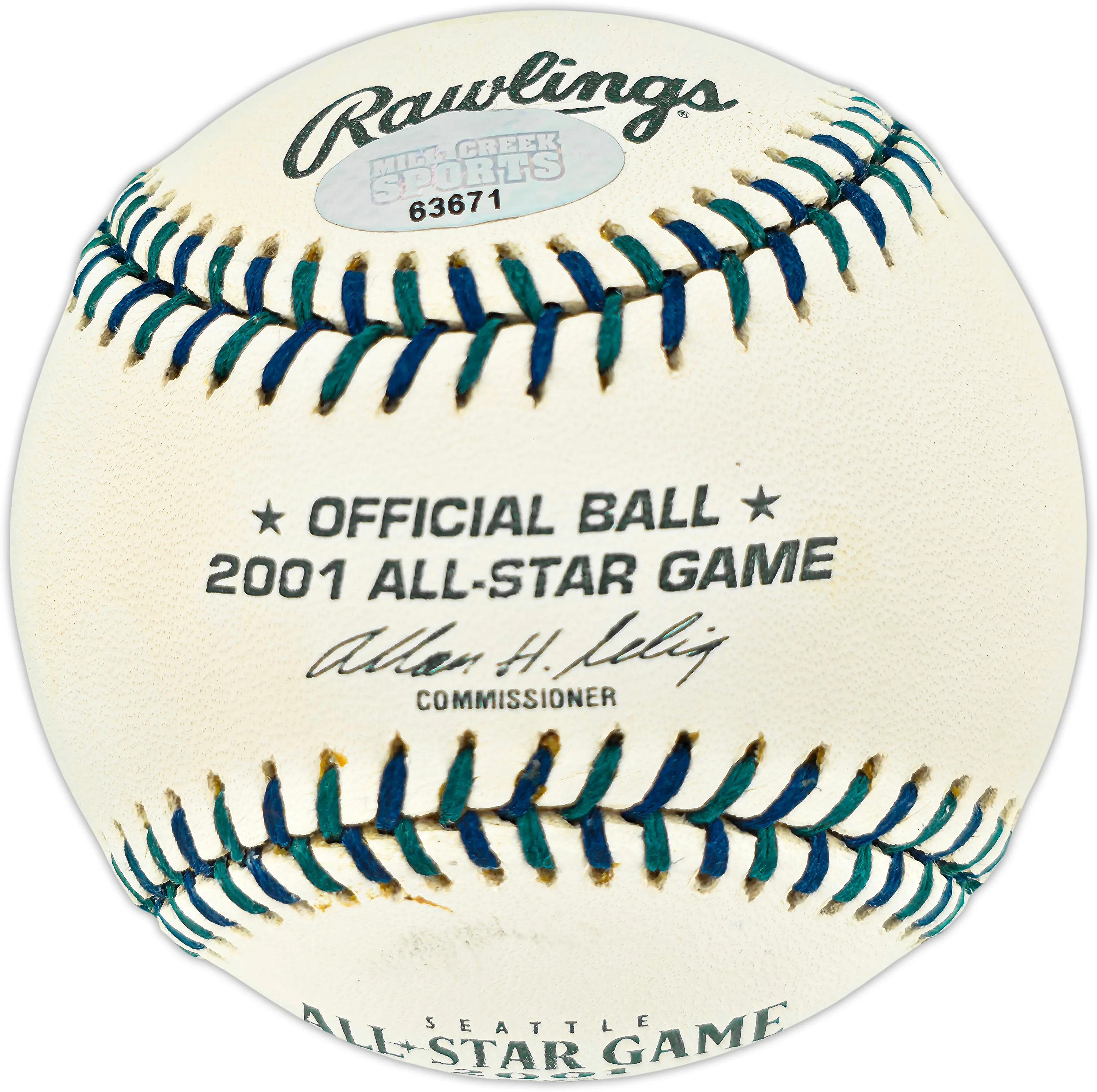Jeff Nelson Autographed Official 2001 All Star Game Logo Baseball Seattle Mariners MCS Holo #63671 - Image 2