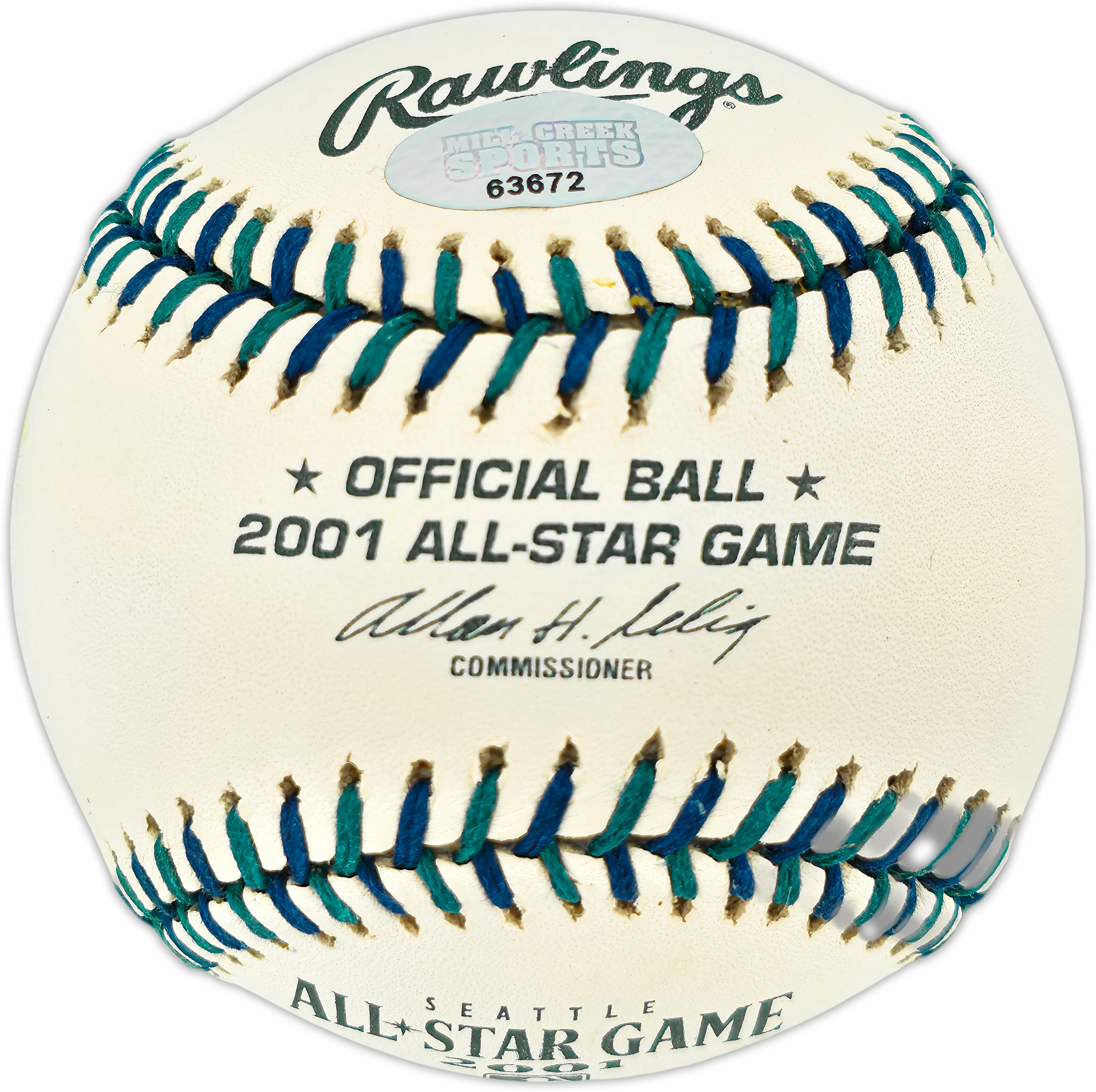 Jeff Nelson Autographed Official 2001 All Star Game Logo Baseball Seattle Mariners MCS Holo #63672 - Image 2