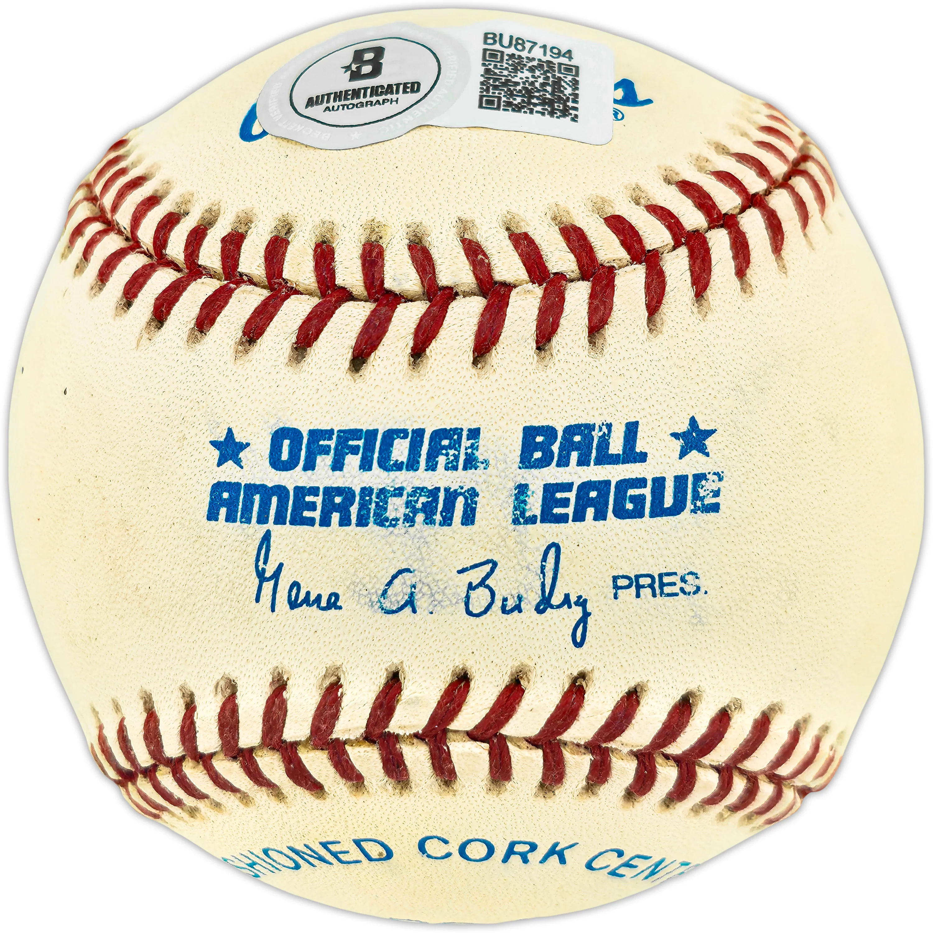 Jeff Torborg Autographed Official AL Baseball Los Angeles Dodgers, New York Yankees Beckett BAS QR #BU87194 - Image 2