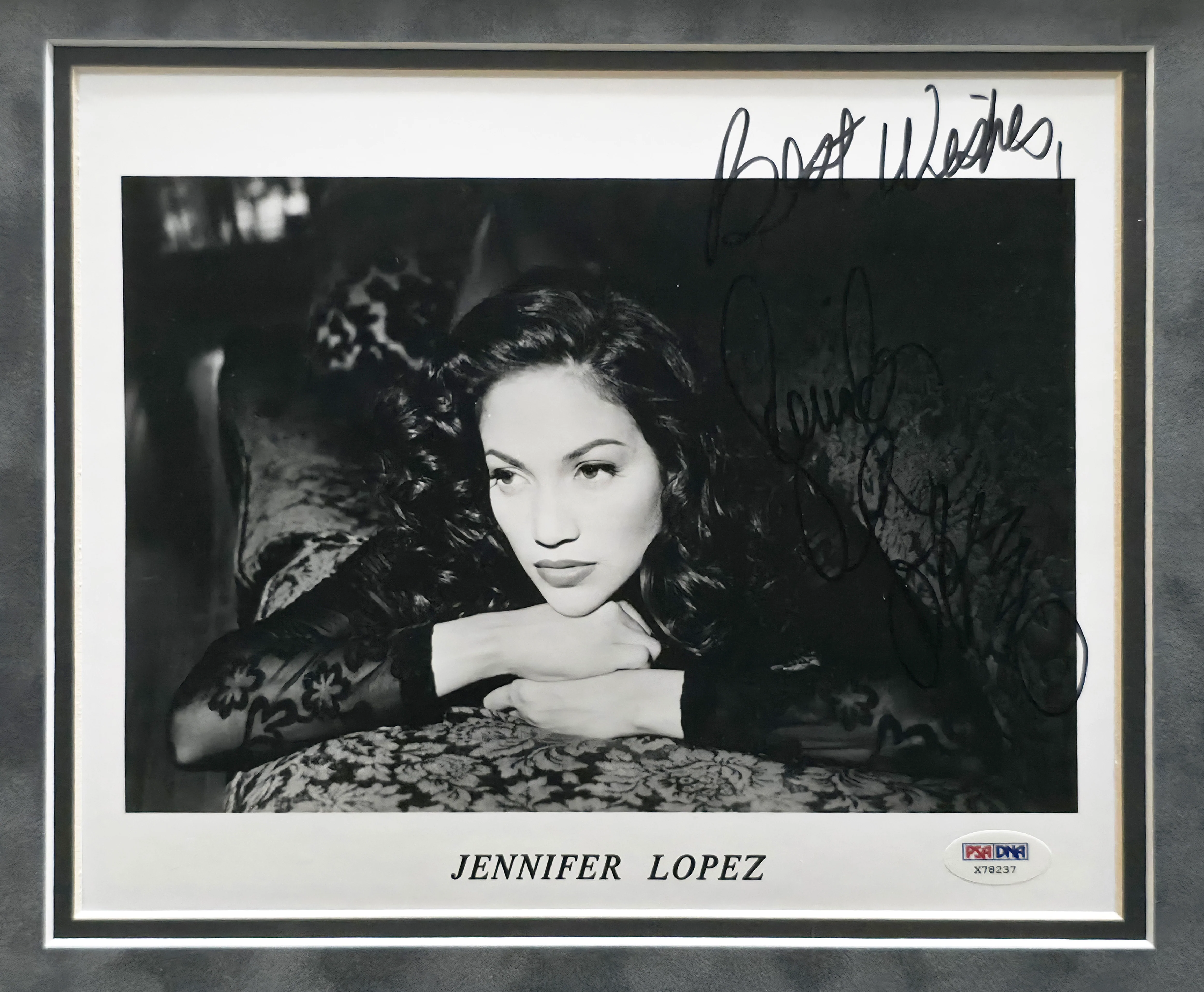 Jennifer Lopez Autographed Framed 8x10 Photo Collage "Best Wishes" PSA/DNA #X78237 - Image 2