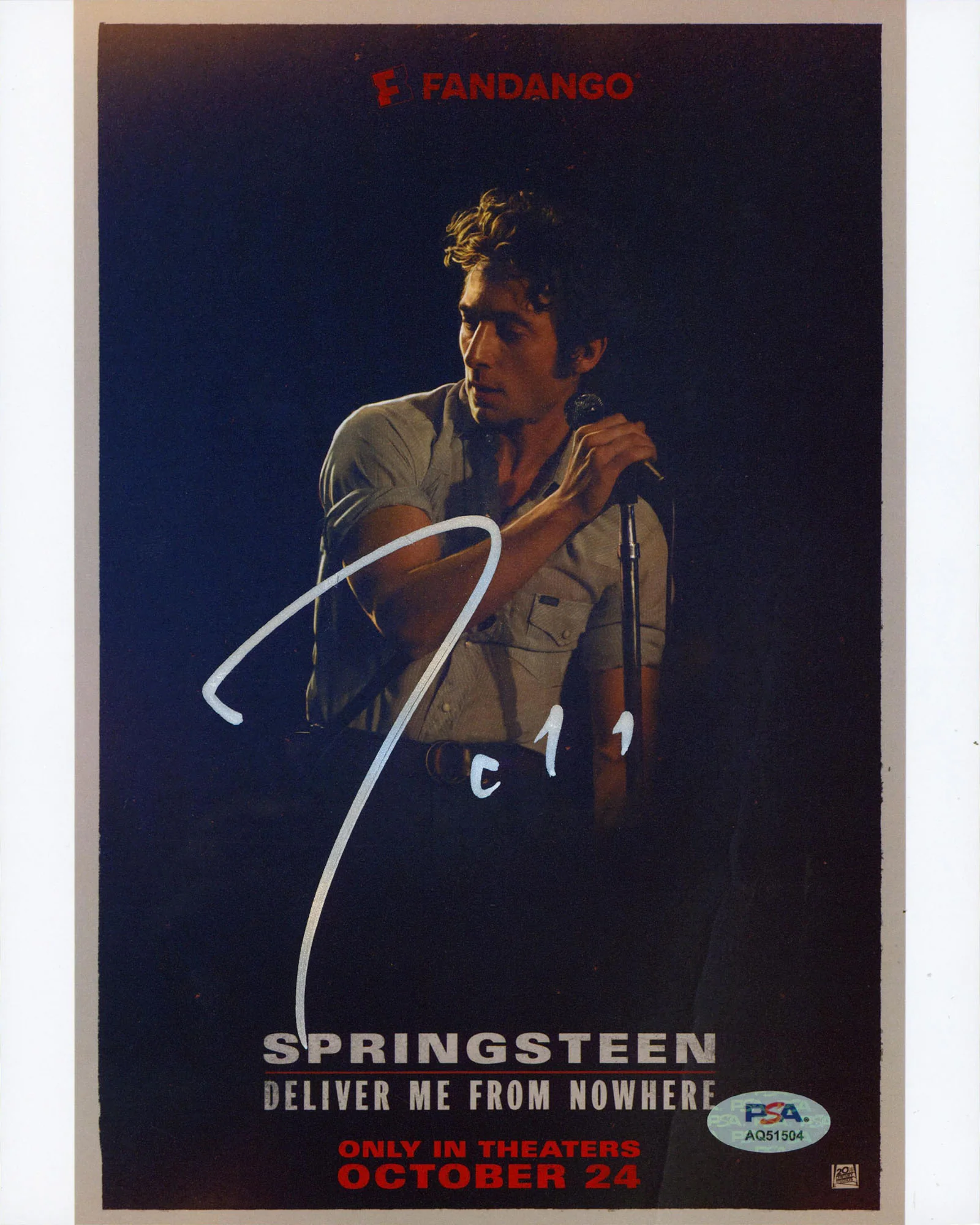 Jeremy Allen White Springsteen Authentic Signed 8x10 Photo PSA/DNA #AQ51504