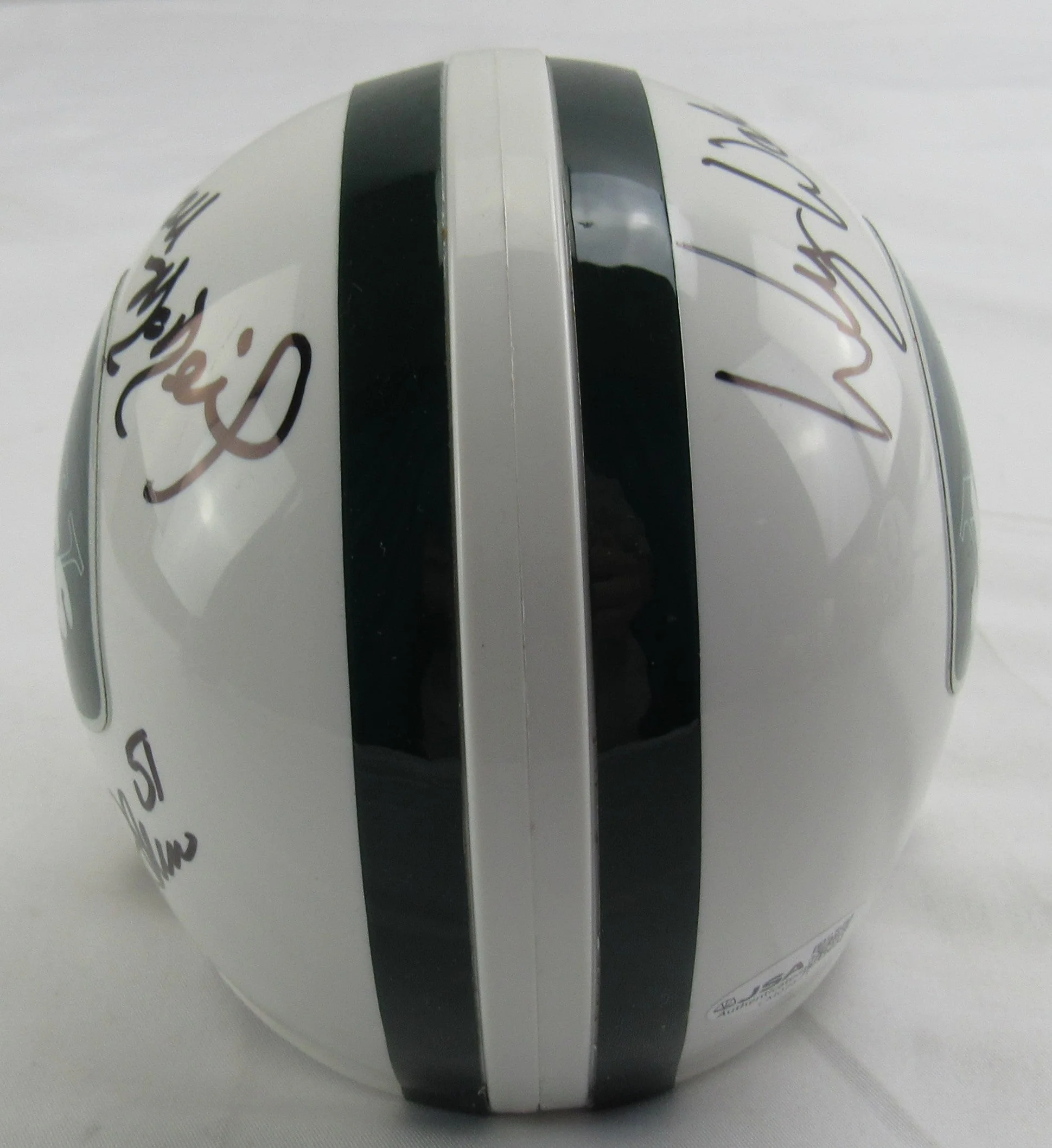 Wesley Walker Freeman McNeil Multi Signed Auto Jets Mini Helmet JSA CM07471 - Image 5