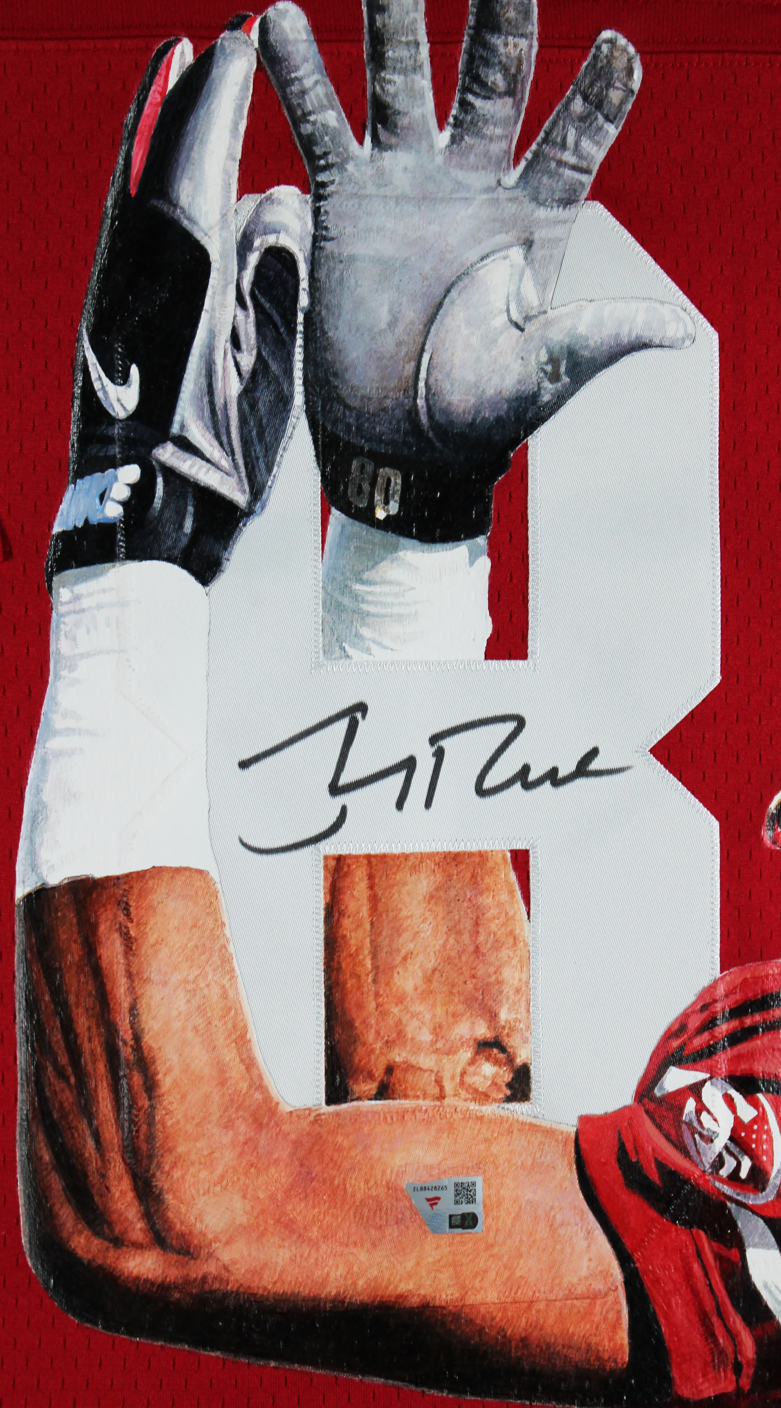 Jerry Rice Signed Hand Painted LE 1/1 By William Zavala Framed Jersey Fanatics - Image 4