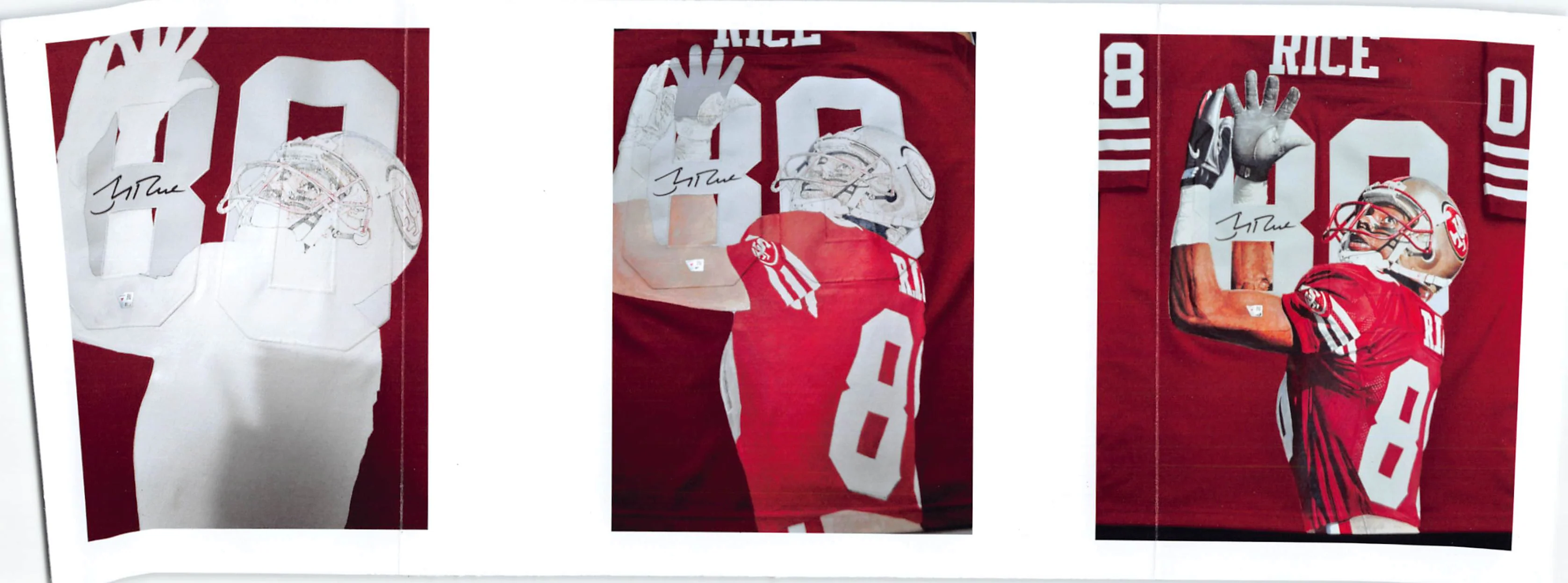 Jerry Rice Signed Hand Painted LE 1/1 By William Zavala Framed Jersey Fanatics - Image 7