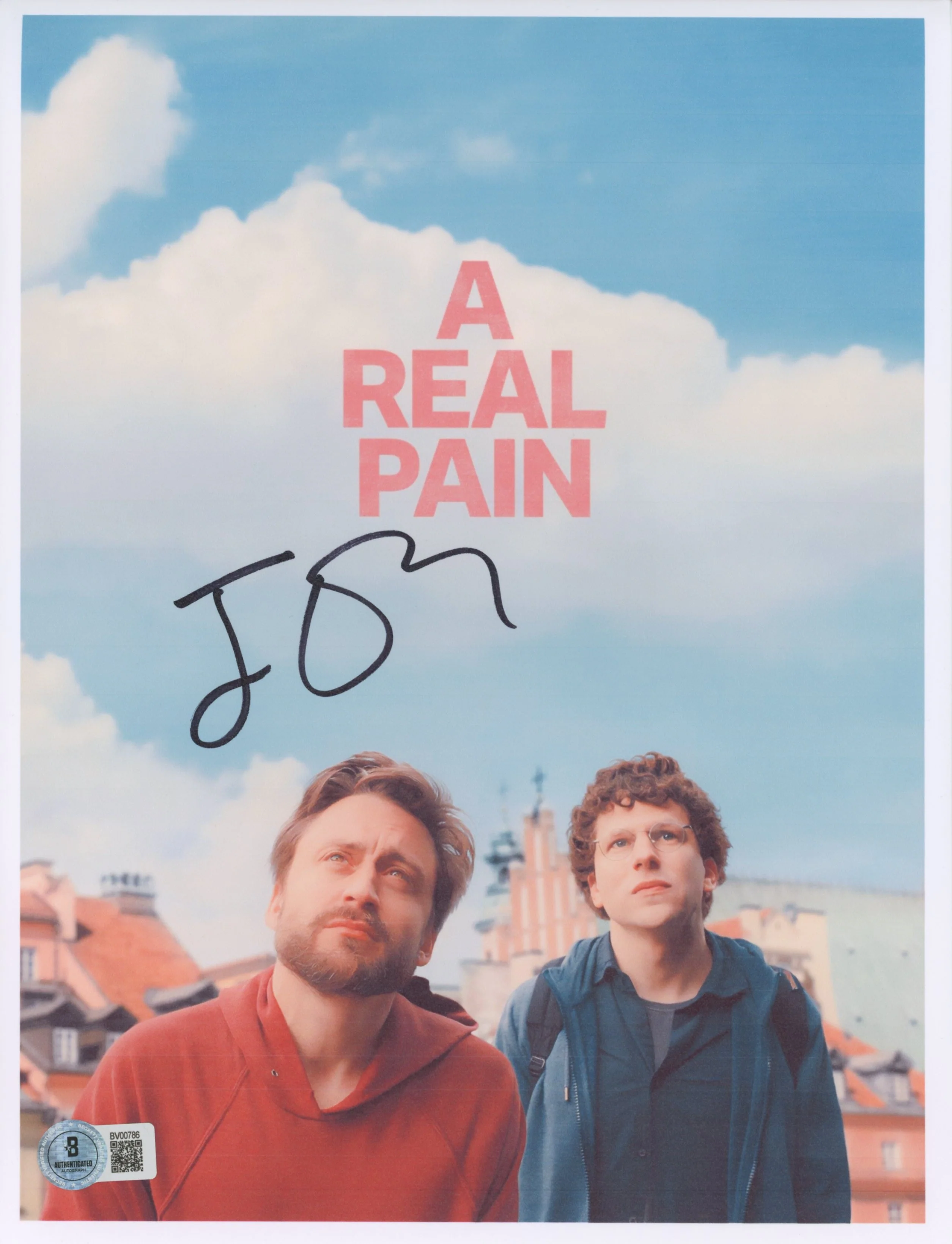 Jesse Eisenberg A Real Pain Authentic Signed 8.5x11 Photo BAS #BV00786 - Image 2