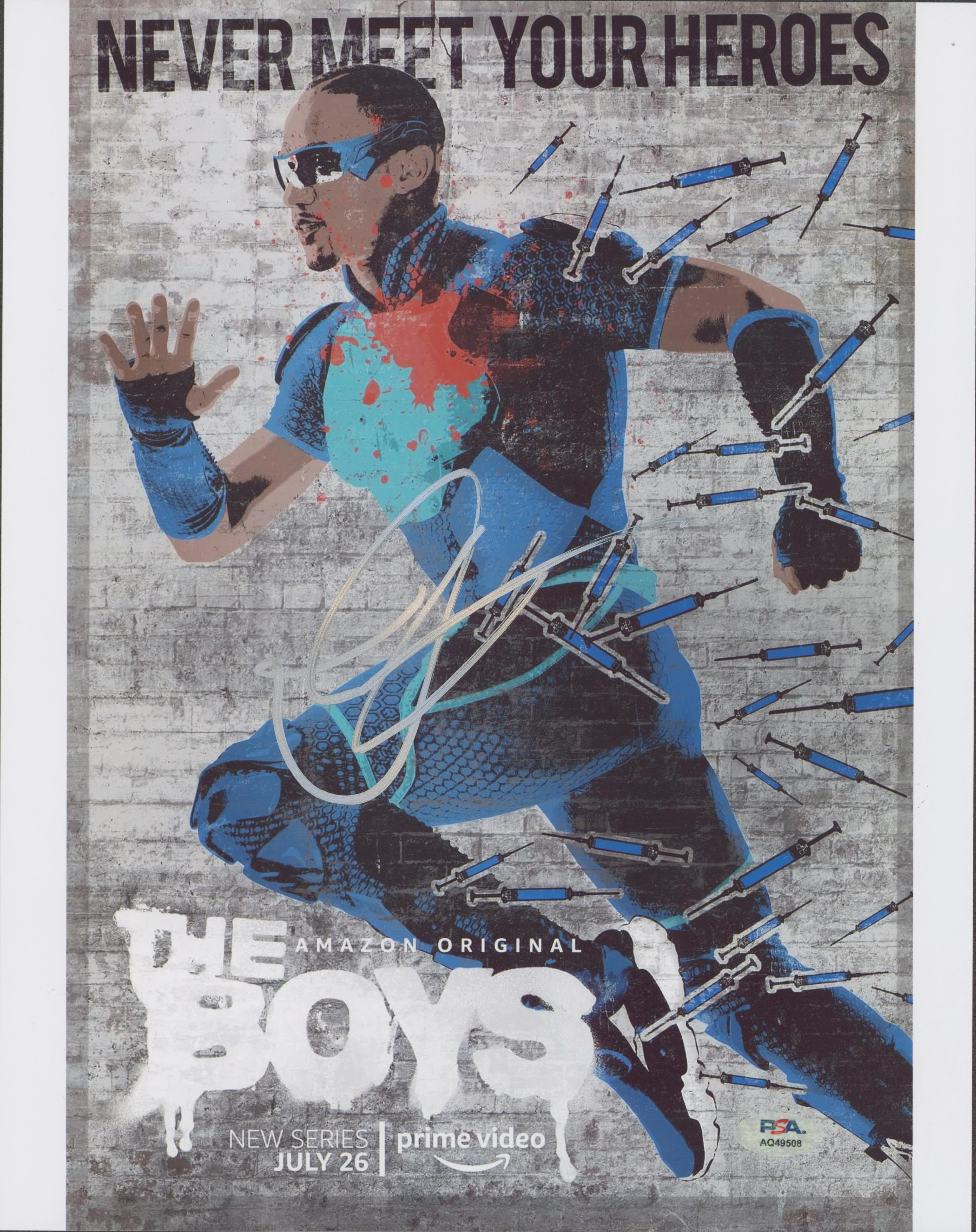 Jessie T. Usher The Boys Authentic Signed 11x14 Vertical Photo PSA/DNA #AQ49508