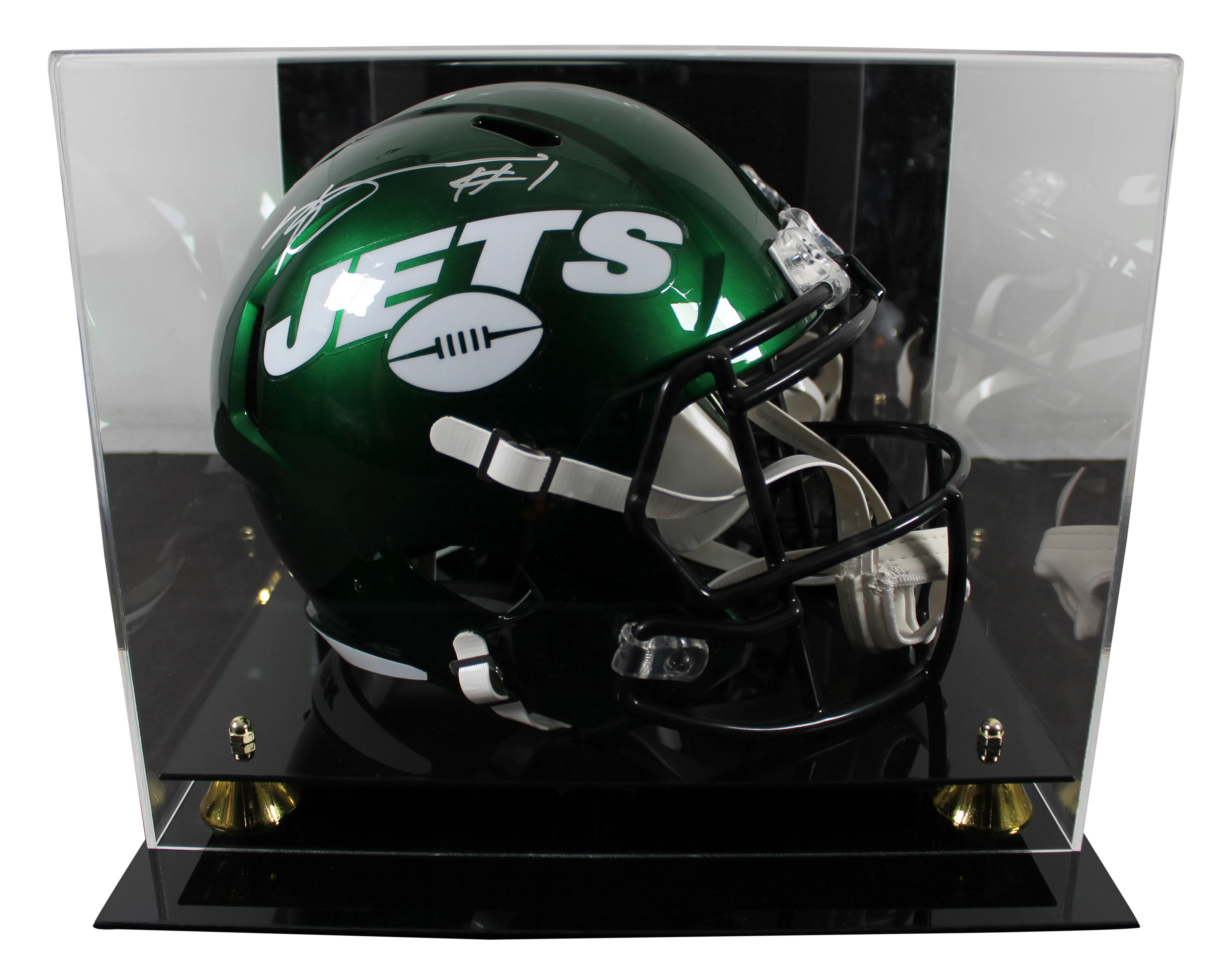 Jets Ahmad "Sauce" Gardner Signed 2019-23 F/S Speed Rep Helmet W/ Case BAS Wit - Image 2