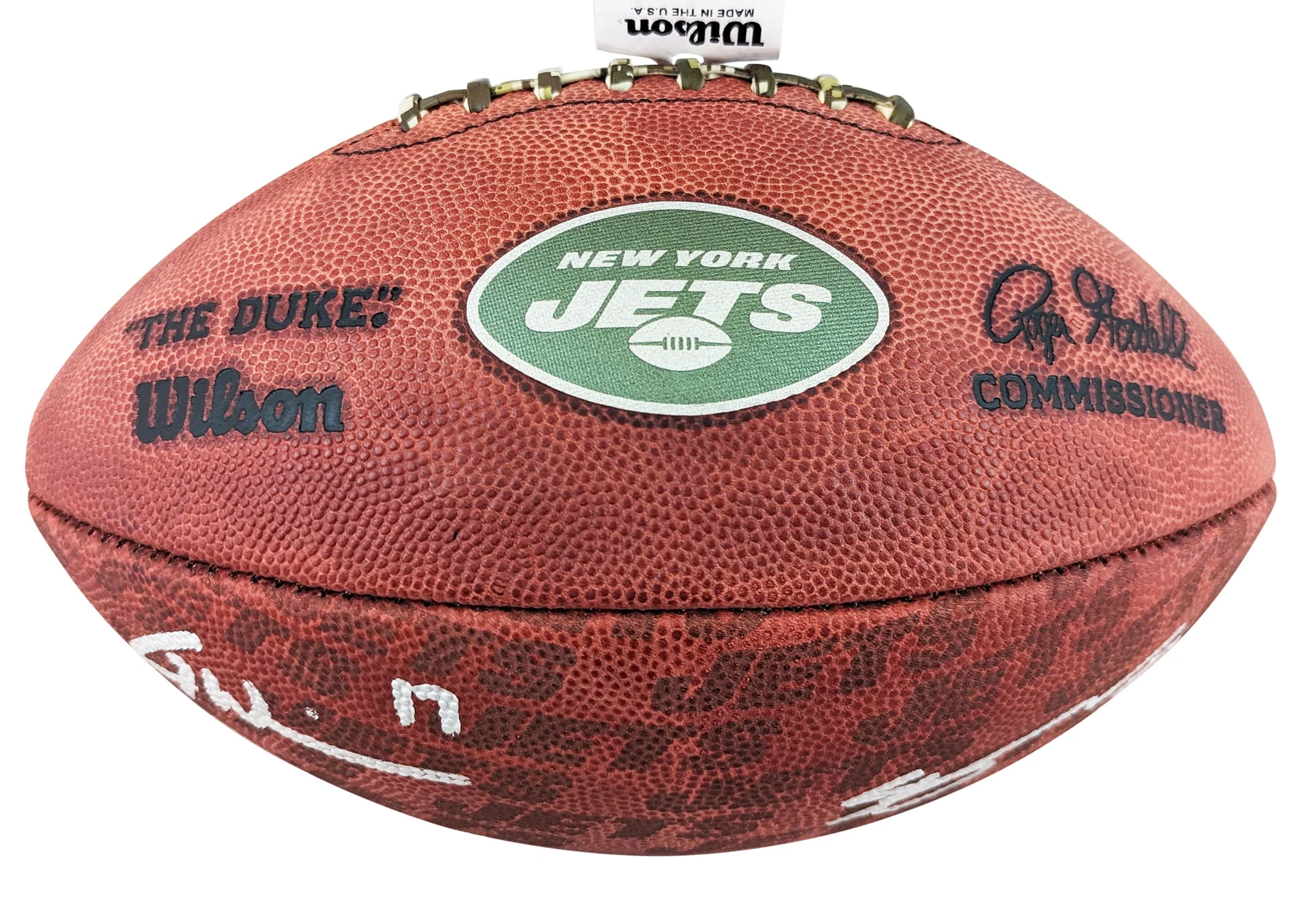 Jets Ahman "Sauce" Gardner & Garrett Wilson Signed "Duke" Football W/ Case BAS W - Image 5