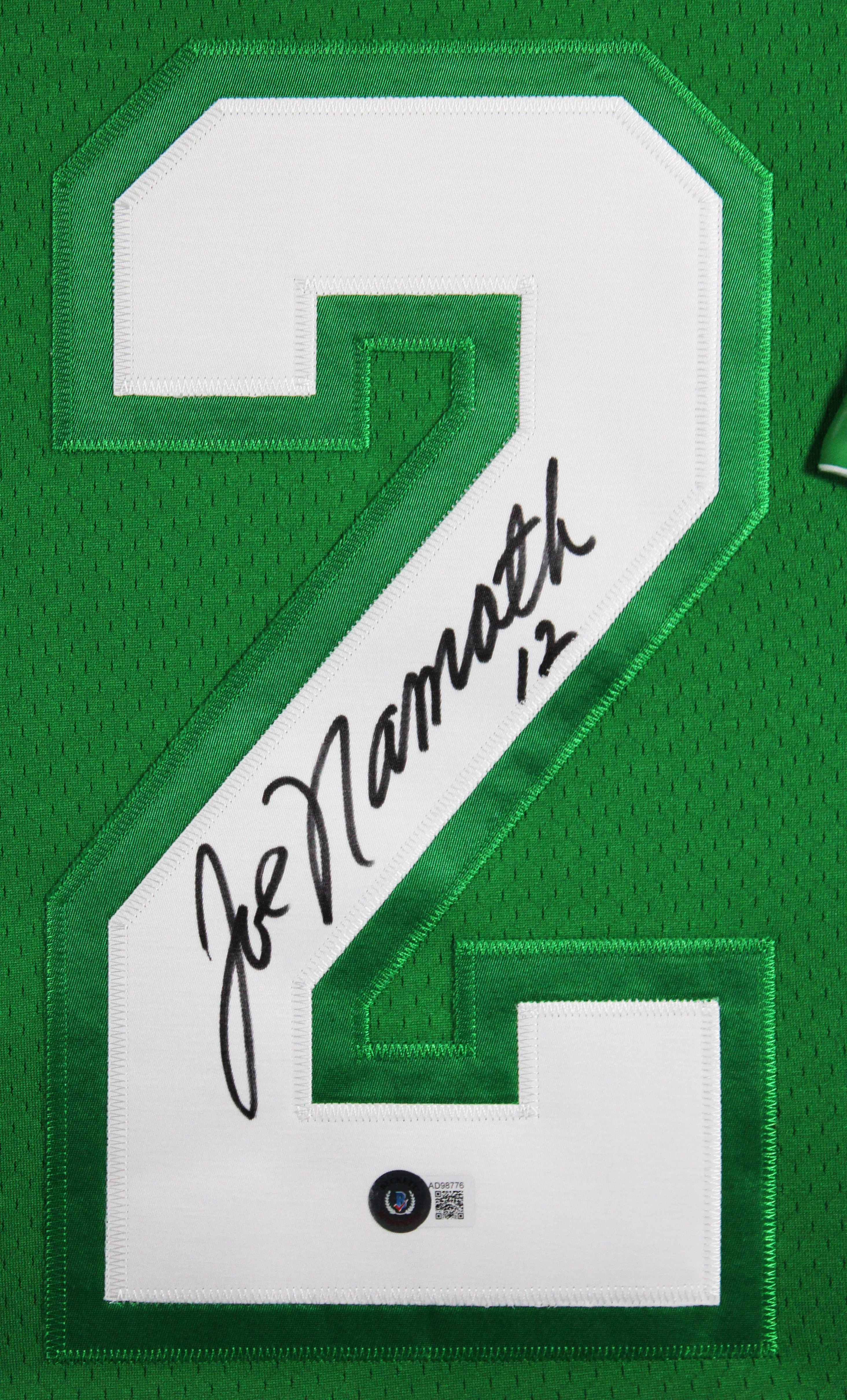 Jets Joe Namath Authentic Signed Green Mitchell & Ness Framed Jersey BAS 2 - Image 3