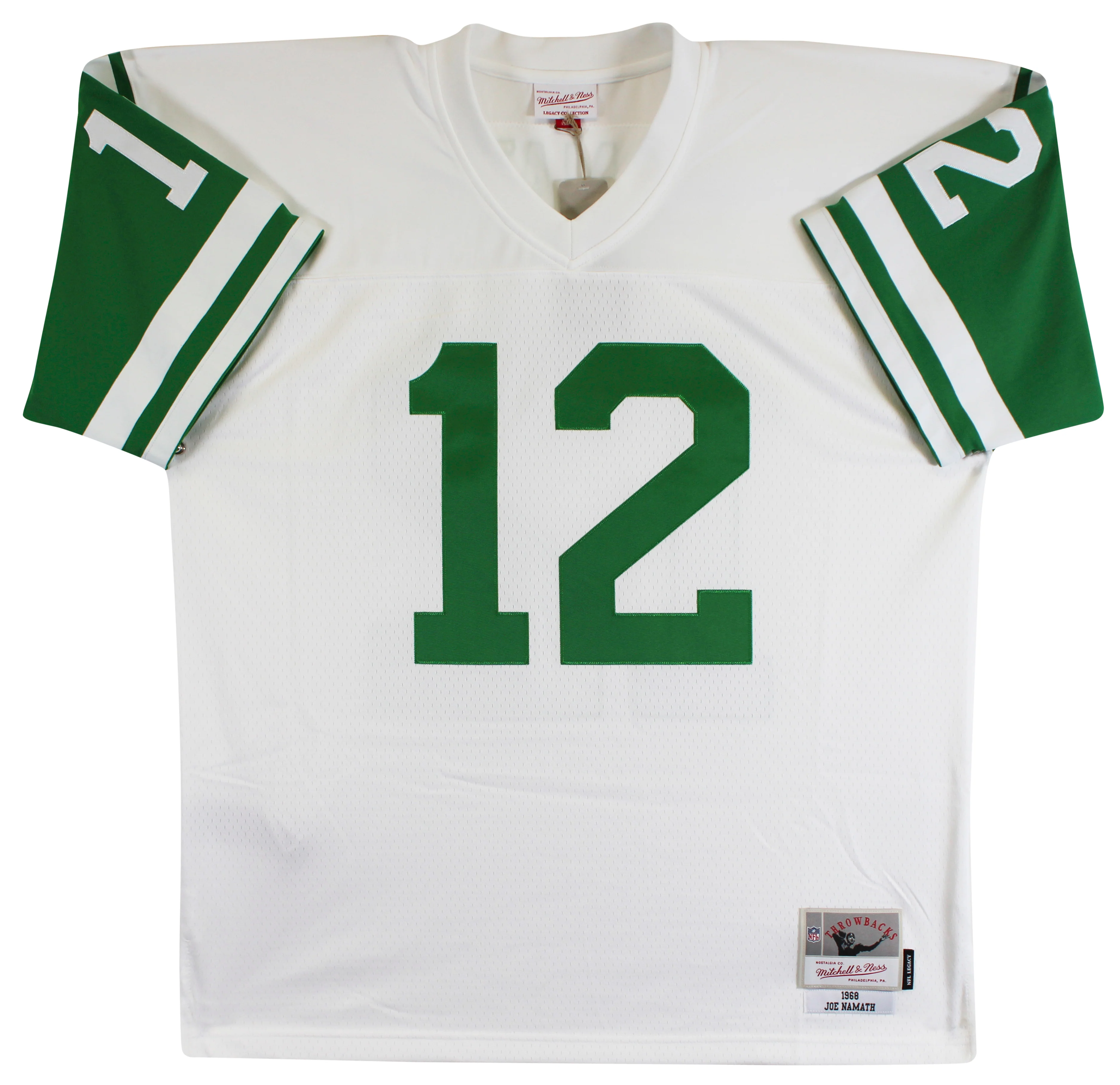 Jets Joe Namath Authentic Signed White Mitchell & Ness Jersey BAS Witnessed - Image 4