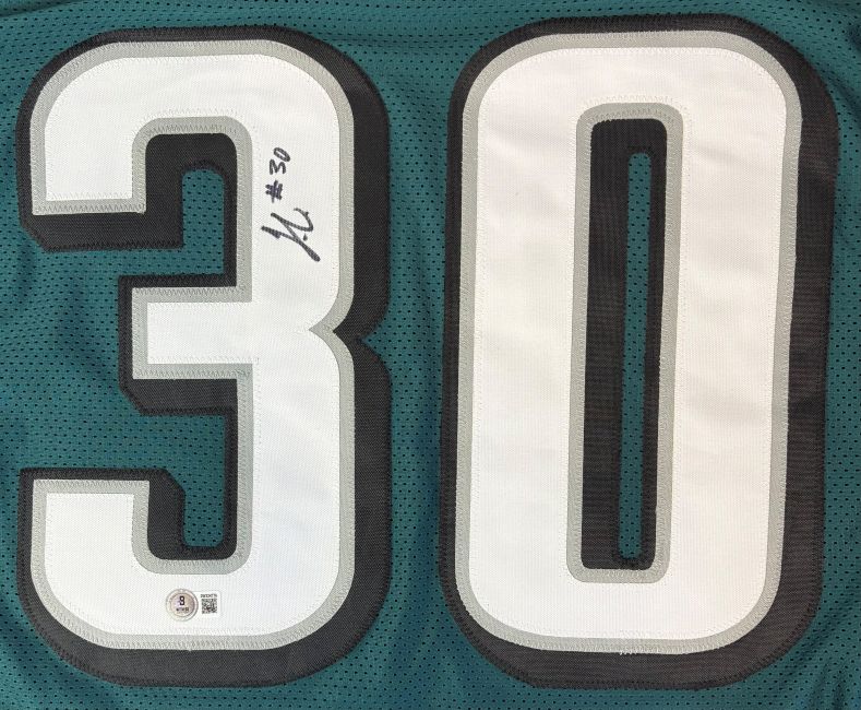 Jihaad Campbell Philadelphia Signed Green Football Jersey BAS - Image 2