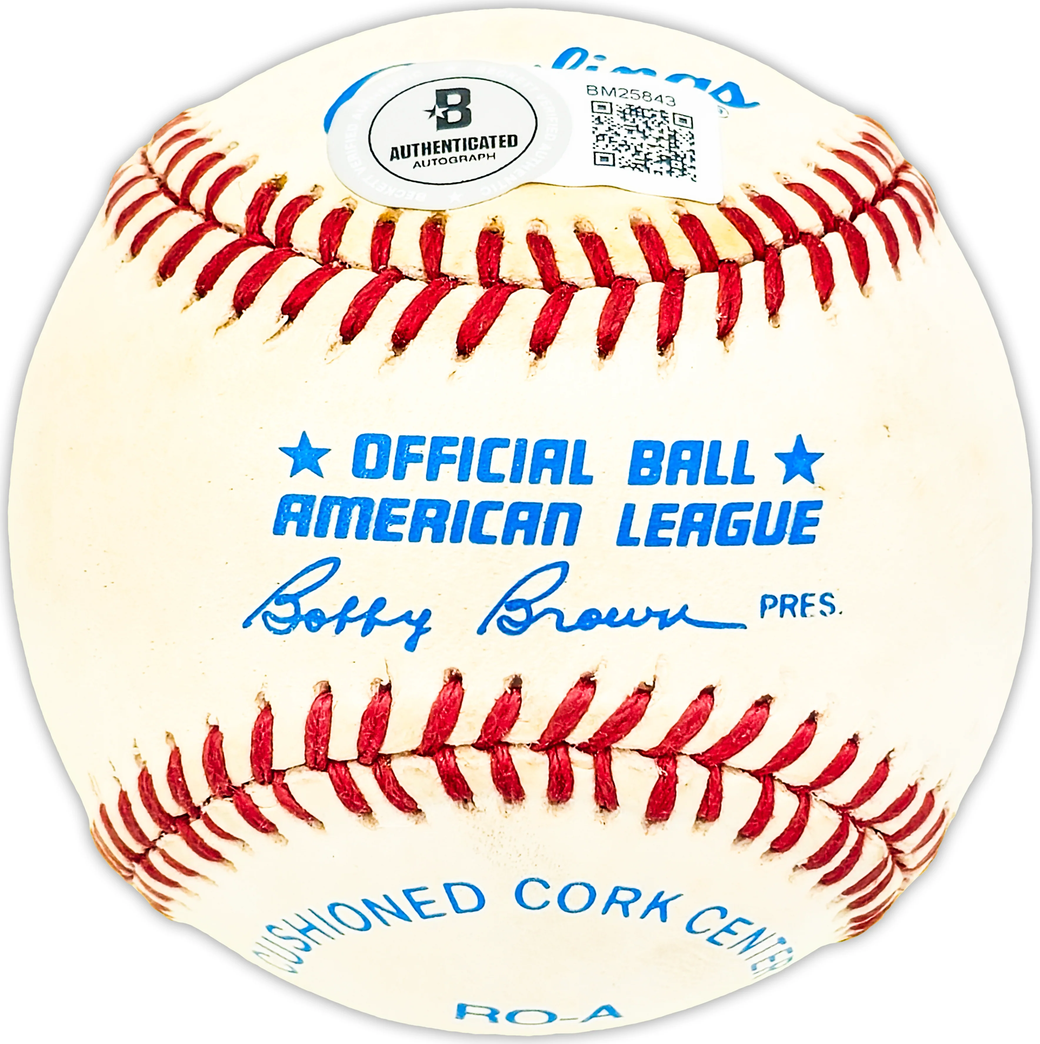 Jim Brosnan Autographed Official AL Baseball Cincinnati Reds, Chicago Cubs Beckett BAS QR #BM25843 - Image 2