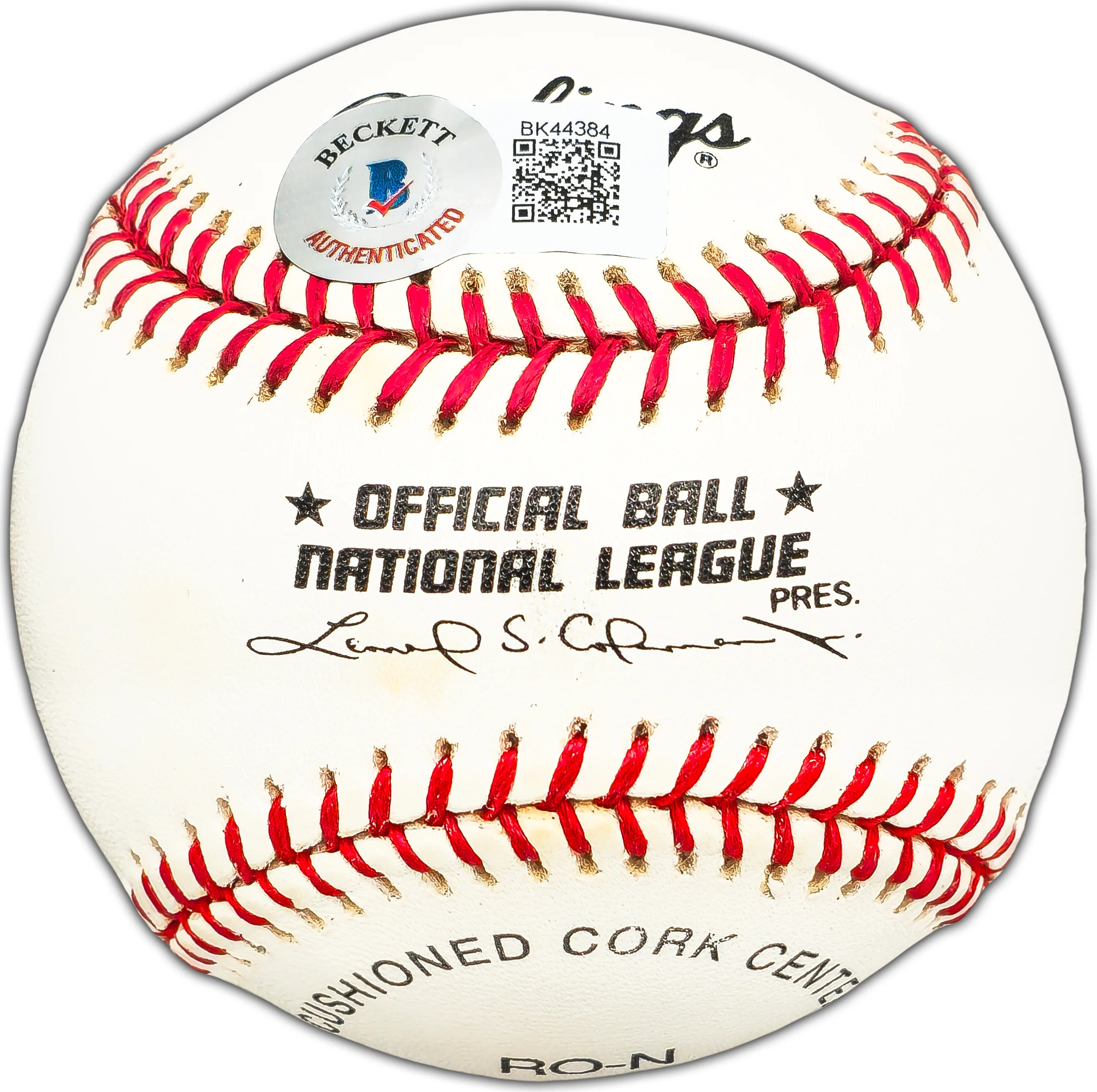 Jim Maloney Autographed Official NL Baseball Cincinnati Reds Beckett BAS #BK44384 - Image 2