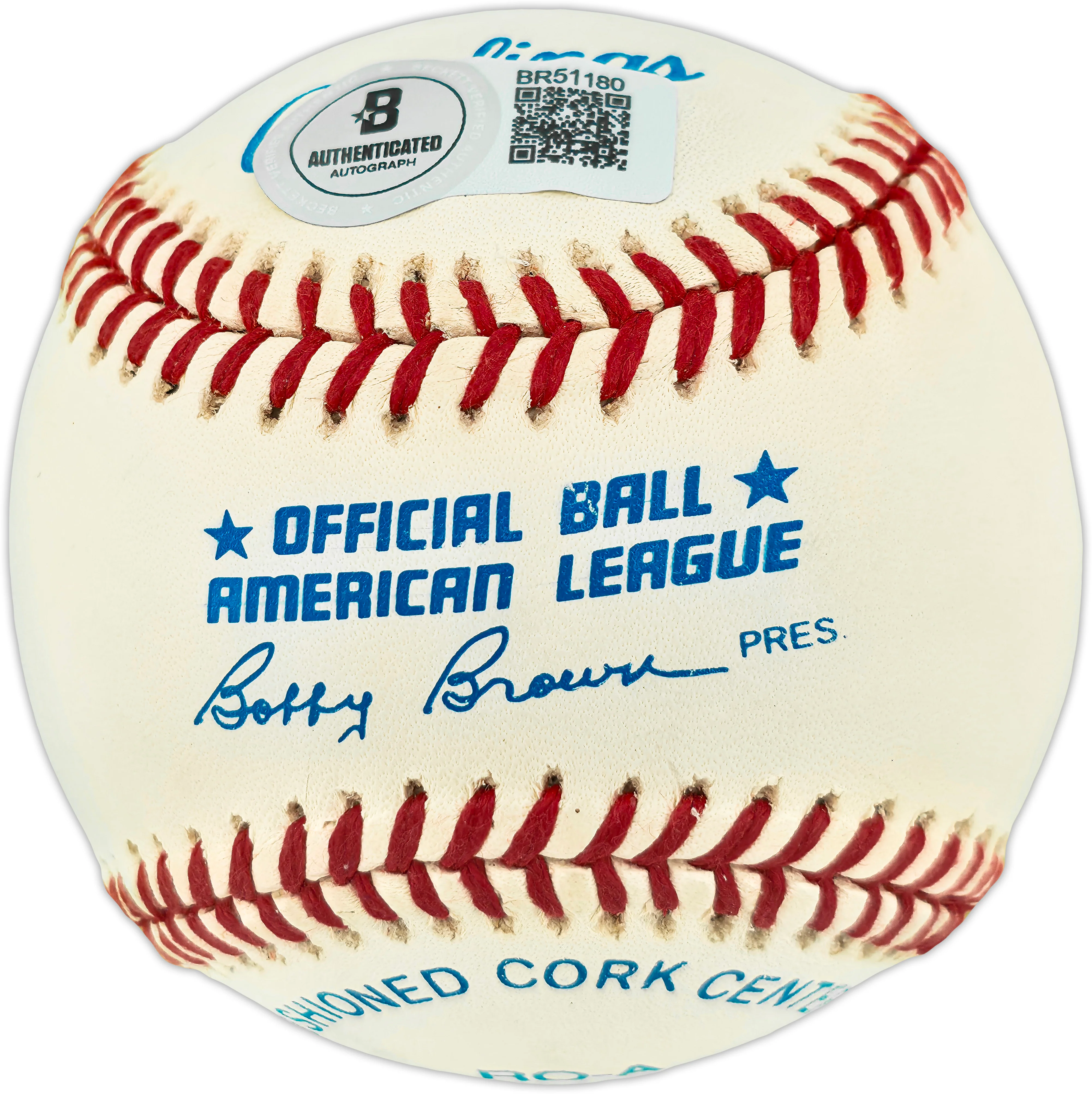 Jim Spencer Autographed Official AL Baseball New York Yankees Beckett BAS QR #BR51180 - Image 2