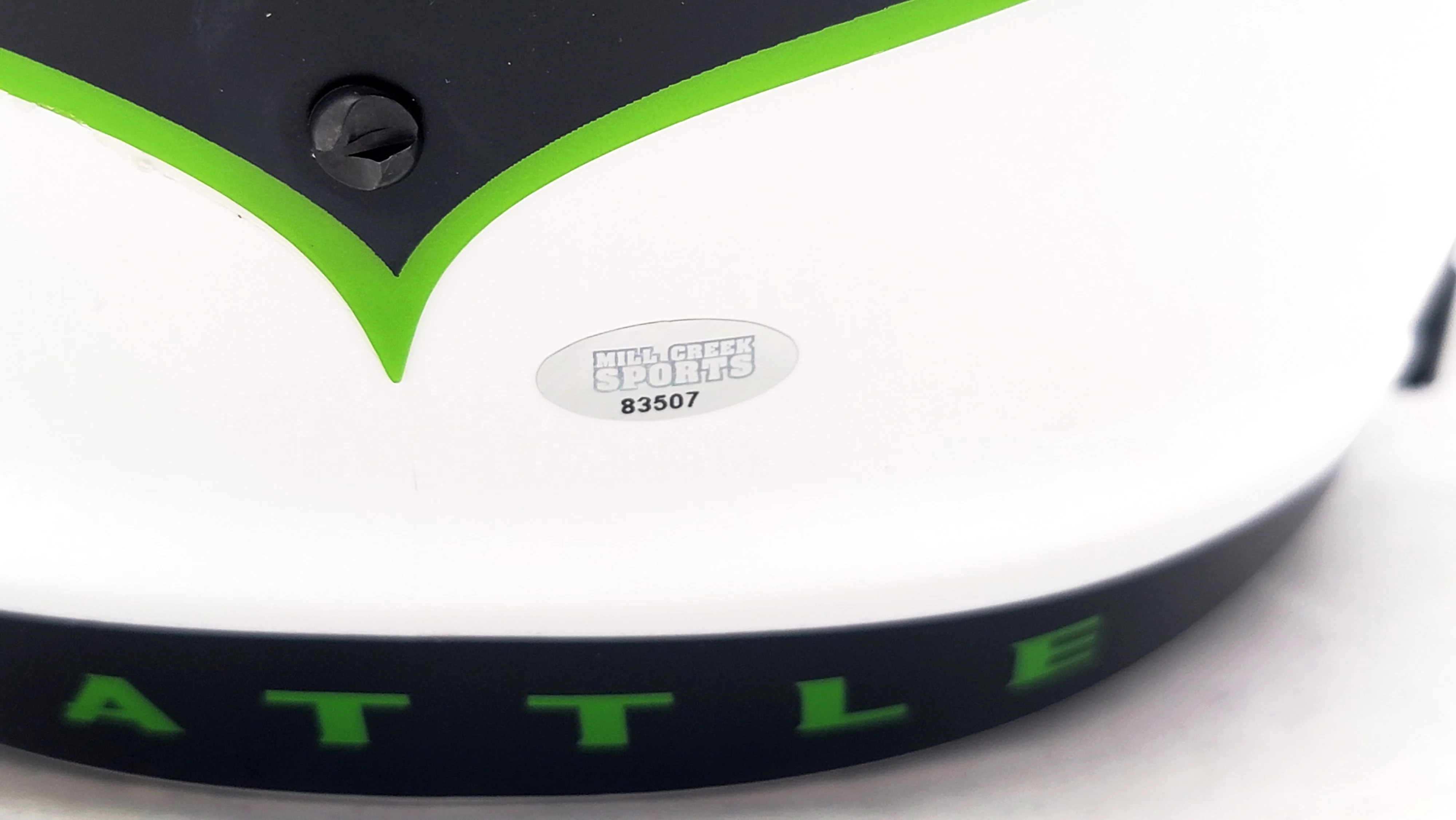 Jim Zorn Autographed Seattle Seahawks Lunar Eclipse White Full Size Replica Speed Helmet MCS Holo Stock #210463 - Image 4