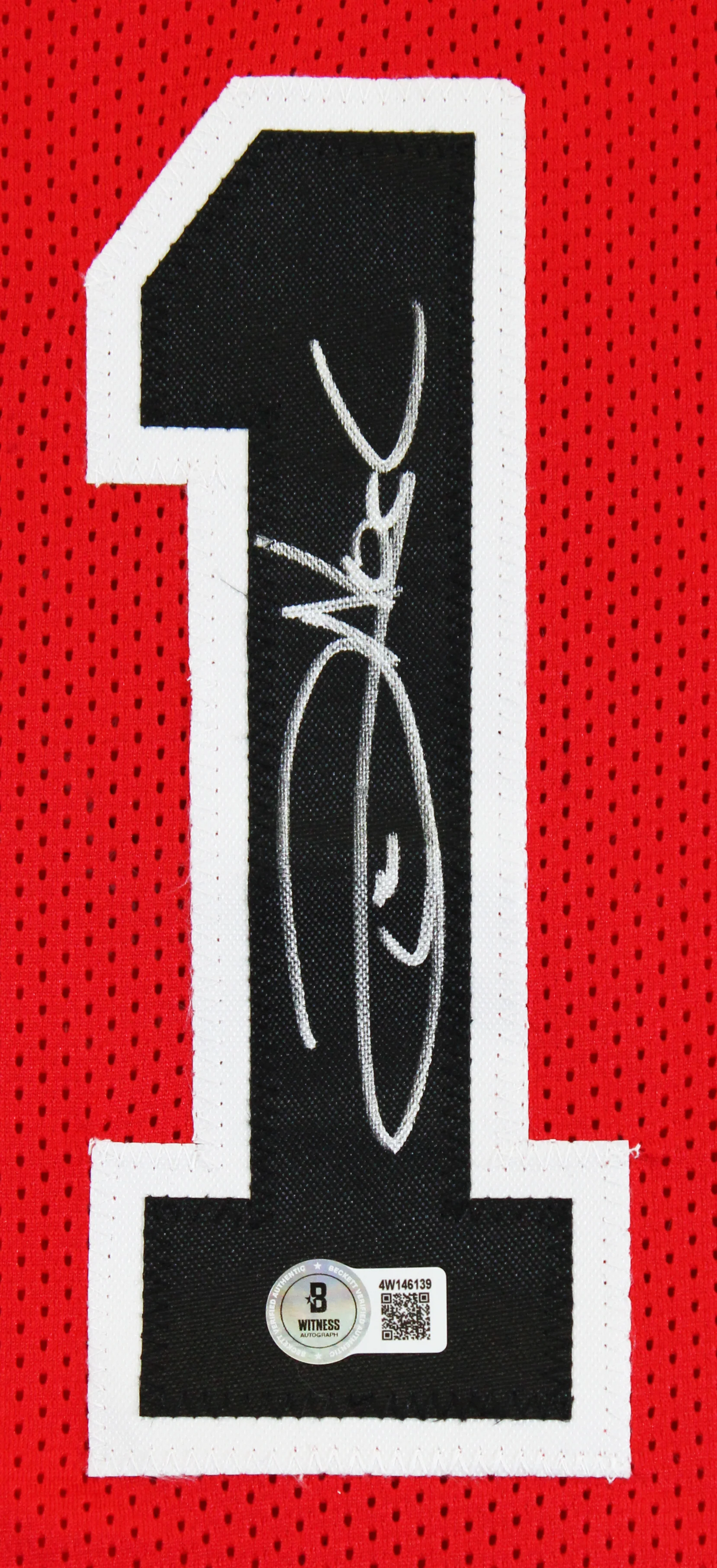 Joakim Noah Authentic Signed Red Pro Style Jersey Autographed BAS Witnessed - Image 3