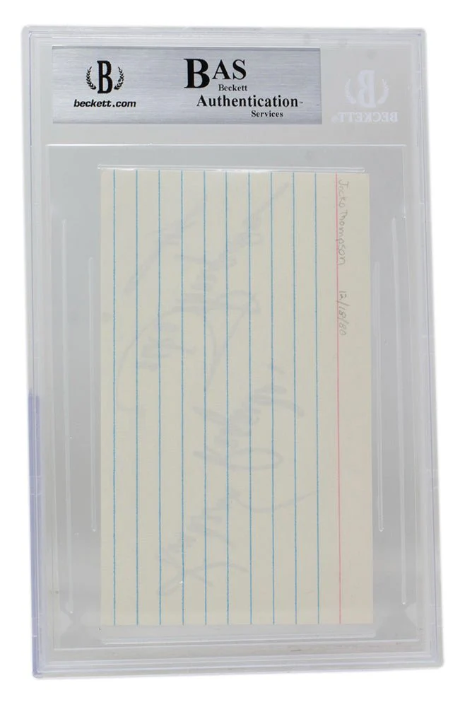 Jocko Thompson Signed Slabbed Philadelphia Phillies Index Card BAS - Image 3