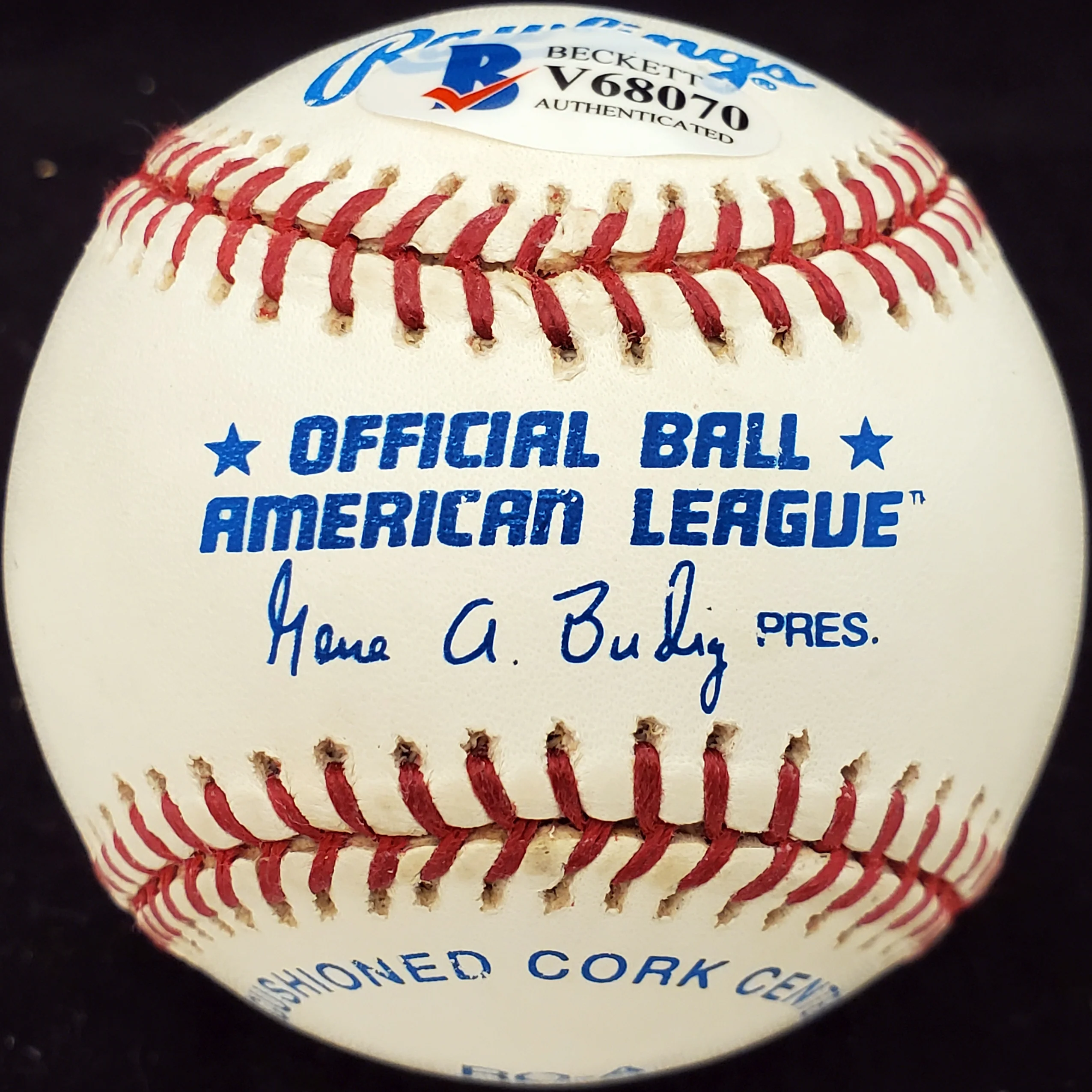 Joe Astroth Autographed Official AL Baseball Philadelphia A's Beckett BAS #V68070 - Image 2