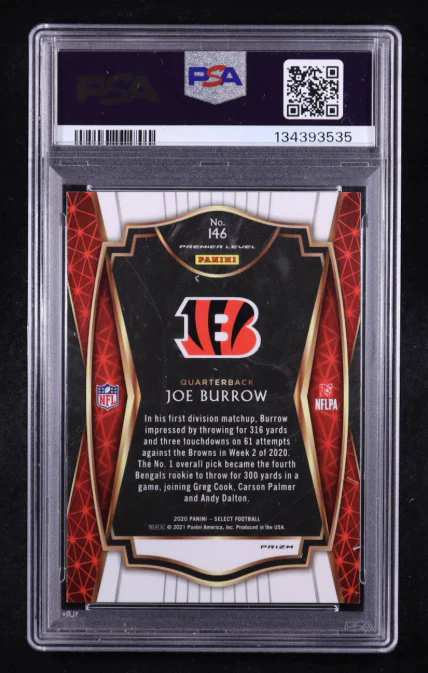 Joe Burrow Signed 2020 Panini Select Silver Prizm #146 RC PSA 9 Auto 10 - Image 2