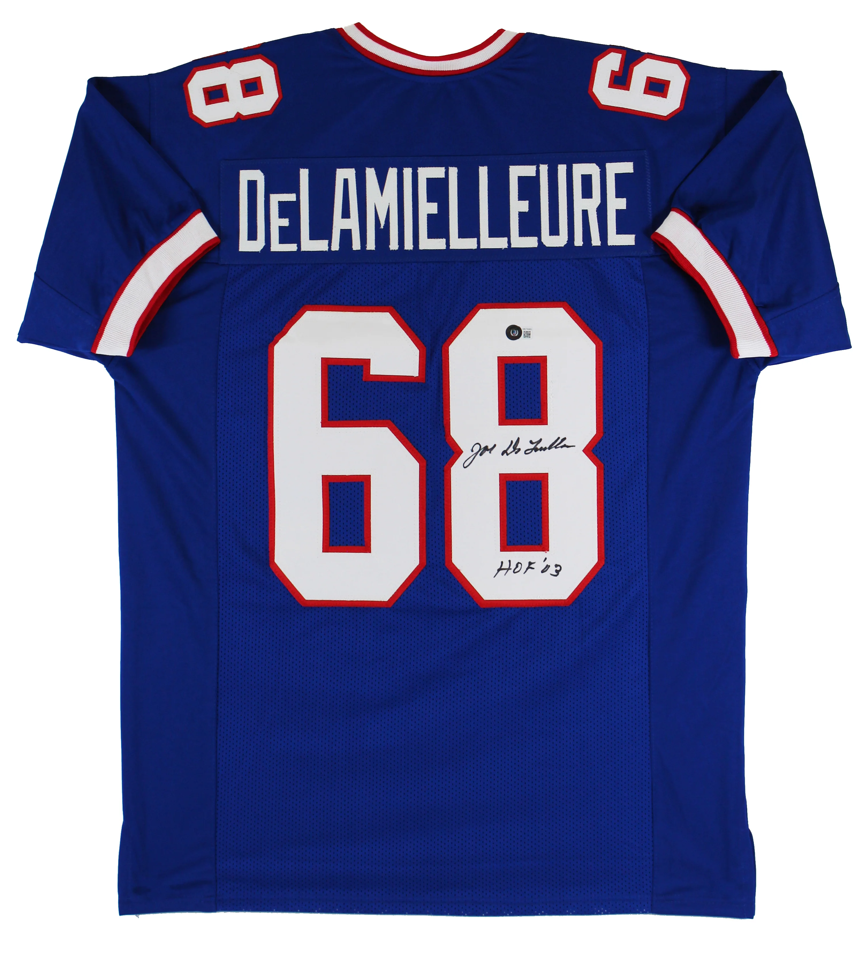 Joe DeLamielleure "HOF 03" Authentic Signed Blue Pro Style Jersey BAS Witnessed - Image 2