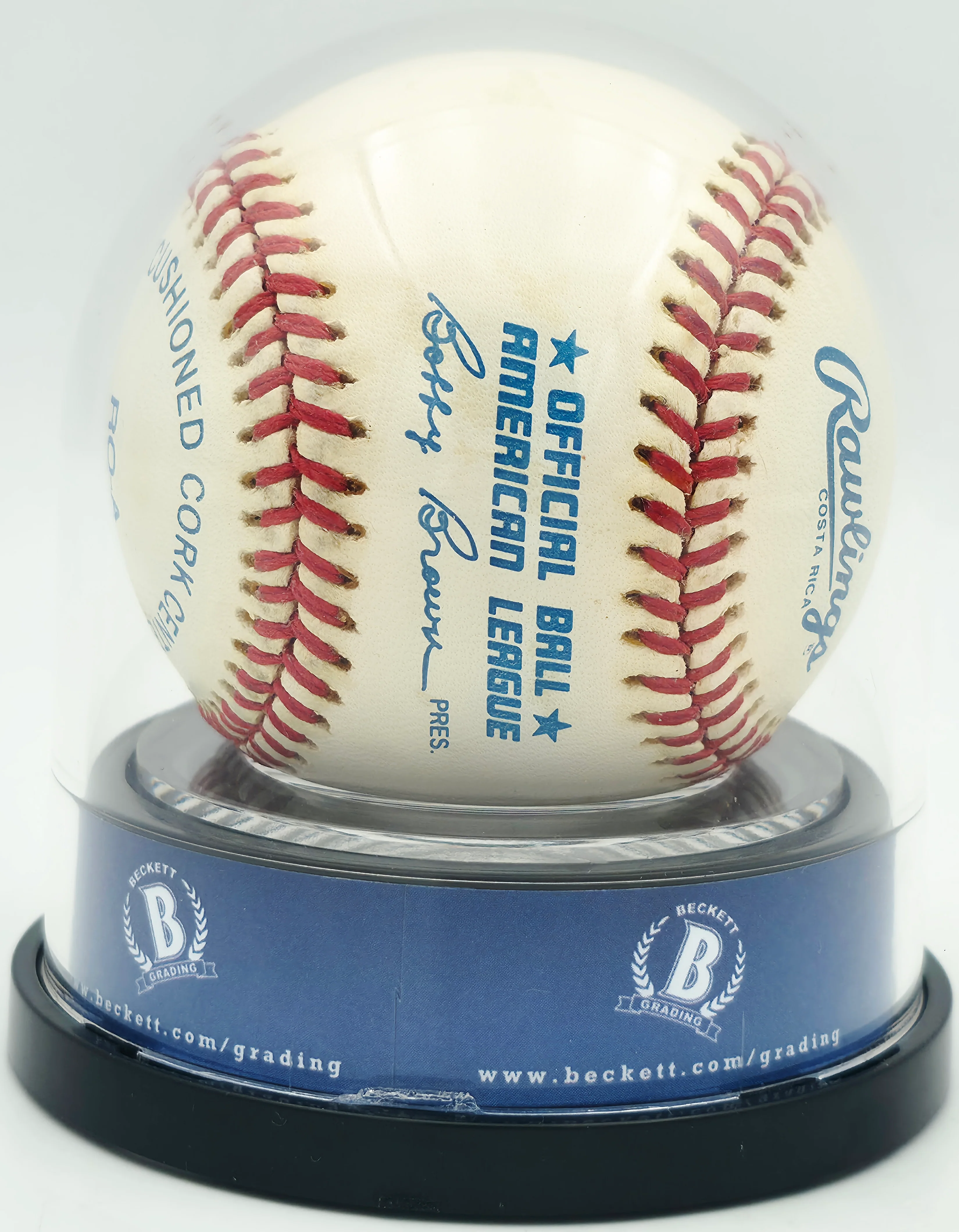Joe DiMaggio Autographed Official AL Baseball New York Yankees Auto Grade Mint 9 Beckett BAS #18630537 - Image 3