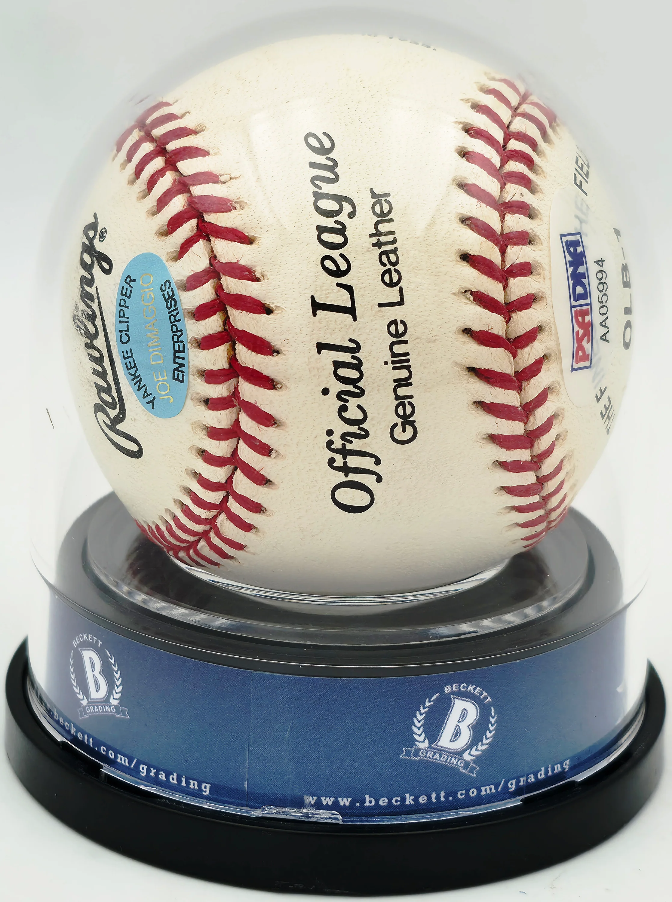 Joe DiMaggio Autographed Official JD Logo League Baseball New York Yankees Auto Grade Gem Mint 10 Beckett BAS #19815348 - Image 2
