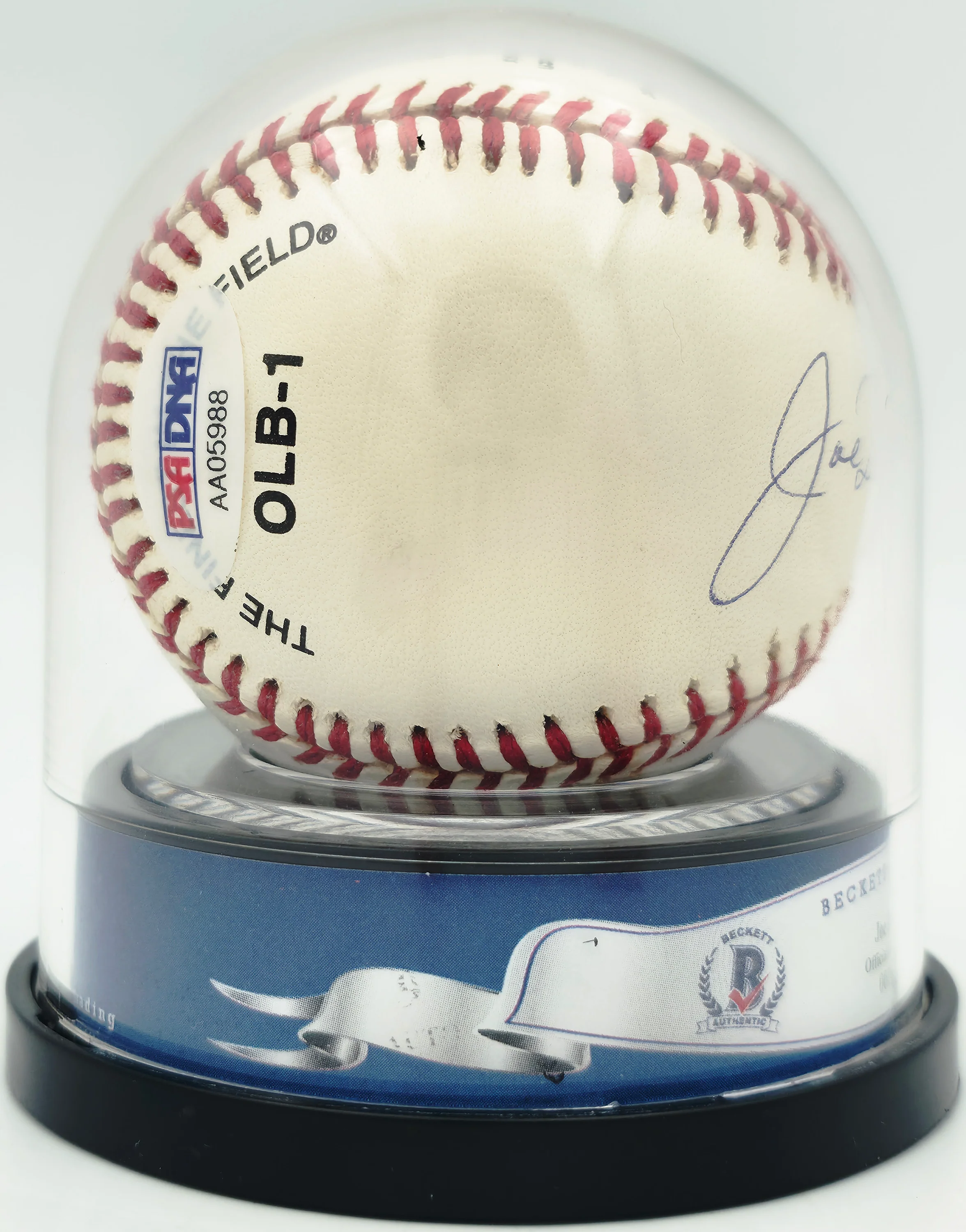 Joe DiMaggio Autographed Official Logo League Baseball New York Yankees Auto Grade Mint 9 Beckett BAS #19815352 - Image 4