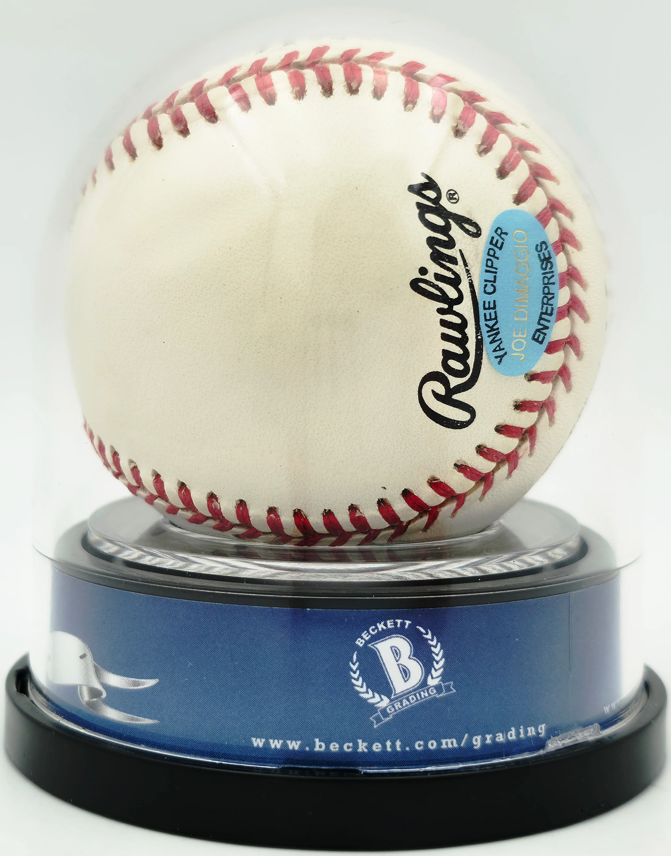 Joe DiMaggio Autographed Official Logo League Baseball New York Yankees Auto Grade Mint 9 Beckett BAS #19815353 - Image 4