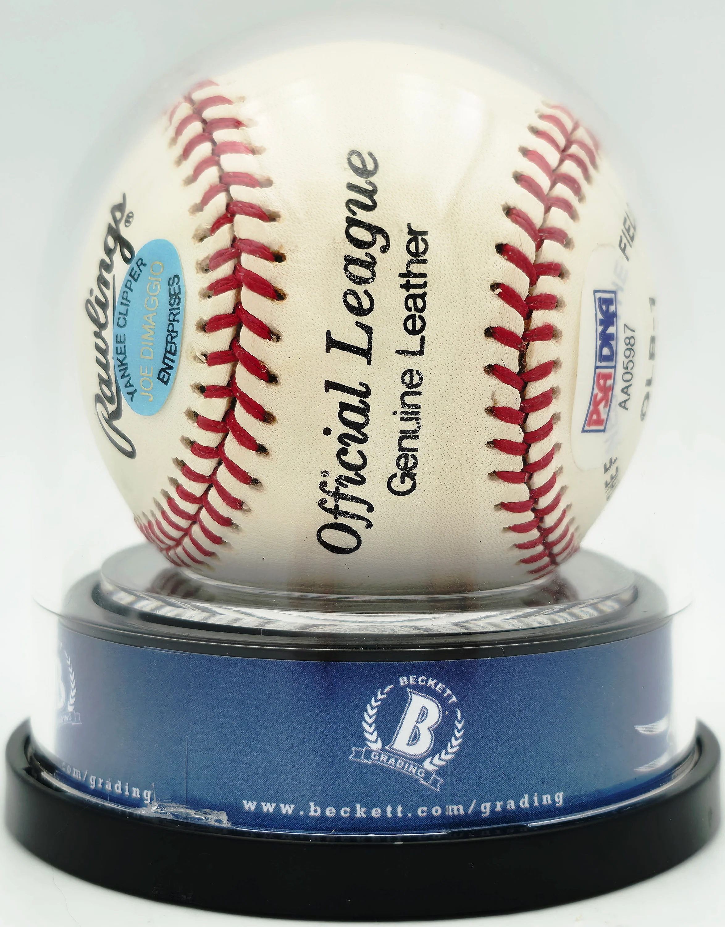 Joe DiMaggio Autographed Official Logo League Baseball New York Yankees Auto Grade Mint 9 Beckett BAS #19815354 - Image 2