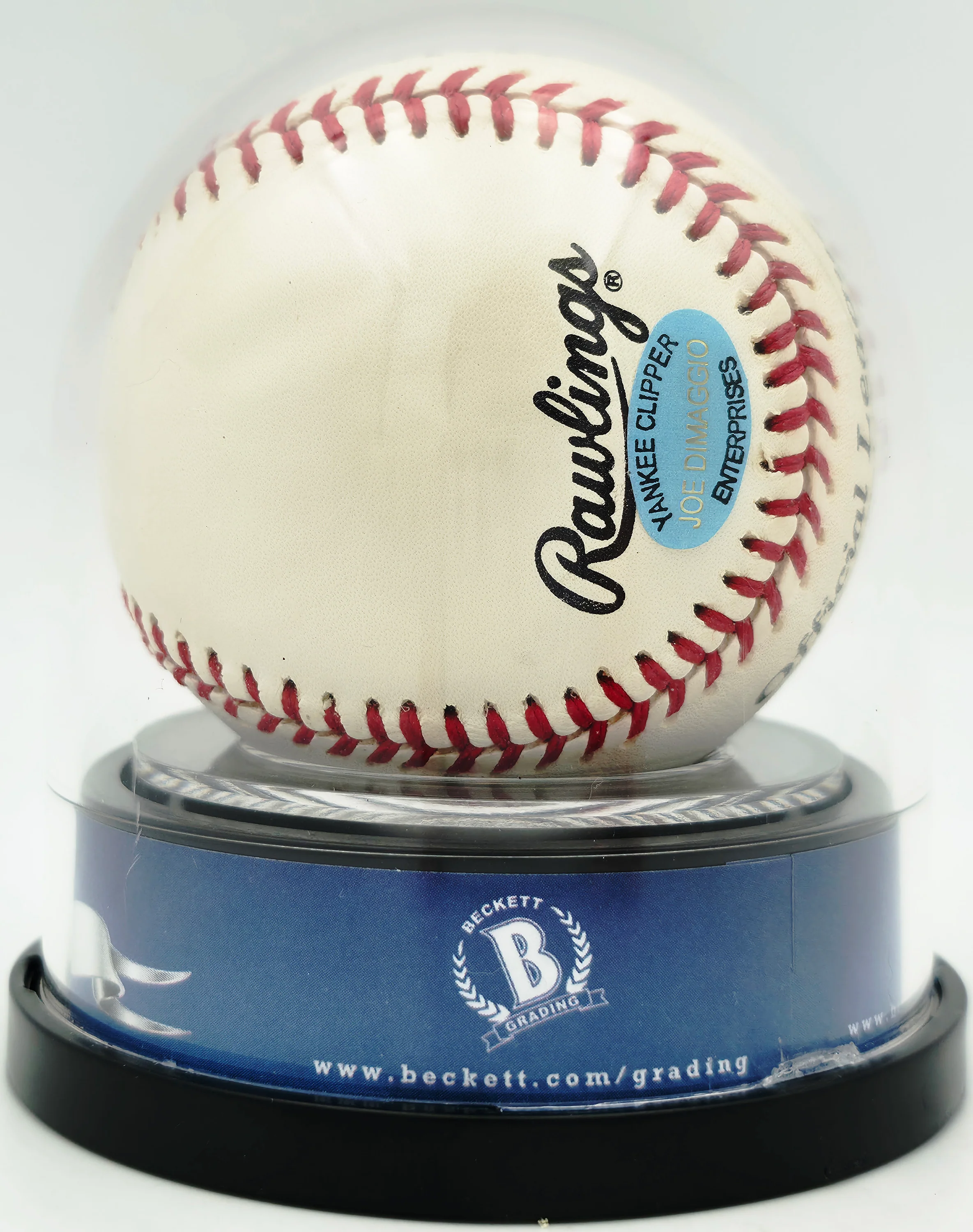 Joe DiMaggio Autographed Official Logo League Baseball New York Yankees Auto Grade Mint 9 Beckett BAS #19815354 - Image 4