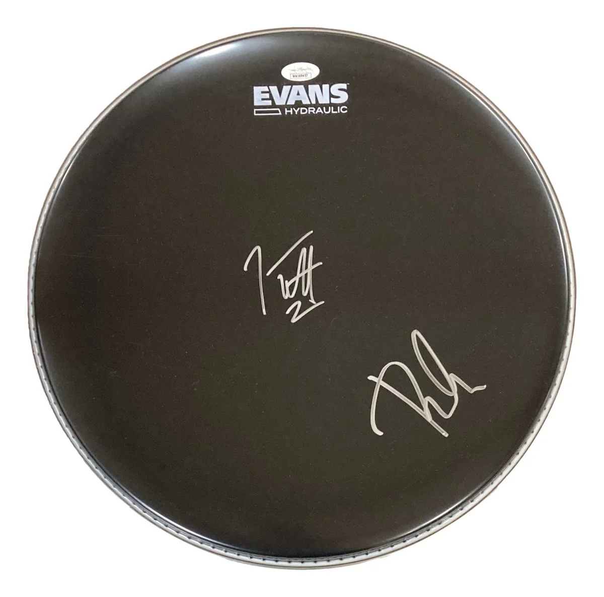 Joe Elliott Phil Collen Def Leppard Signed 15" Black Evans Drum Head JSA ITP