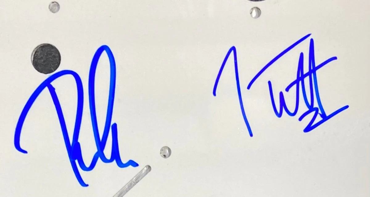 Joe Elliott Phil Collen Def Leppard Signed White Guitar Pick Guard JSA ITP - Image 2