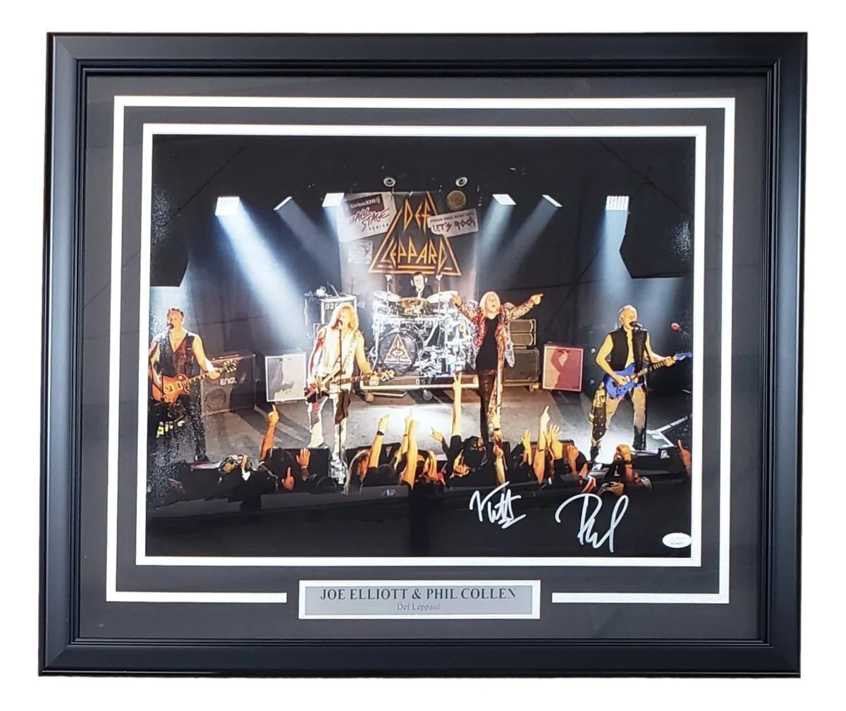 Joe Elliott Phil Collen Signed Framed 16x20 Def Leppard Band Photo JSA ITP - Image 5