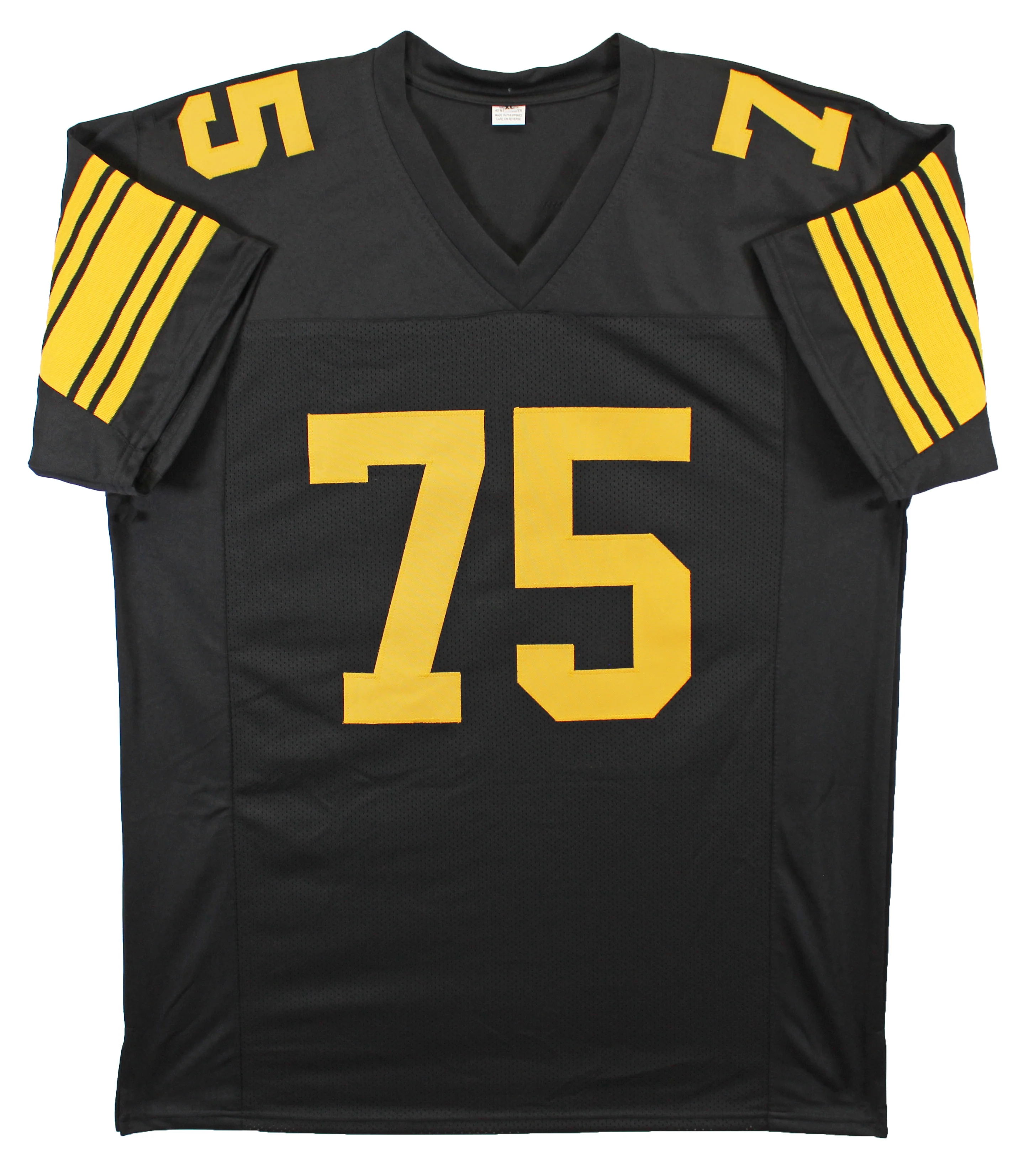 Joe Greene "HOF 87" Signed Black Pro Style Jersey w/ Yellow #'s BAS Witnessed - Image 4