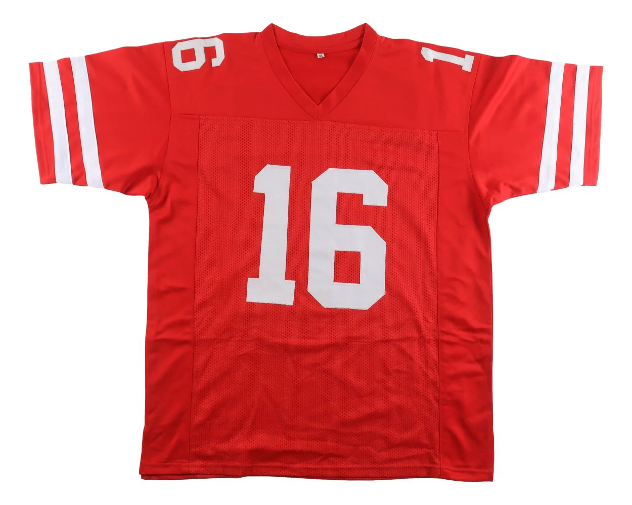 Joe Montana San Francisco Signed Red Football Jersey HOF 2000 JSA - Image 3
