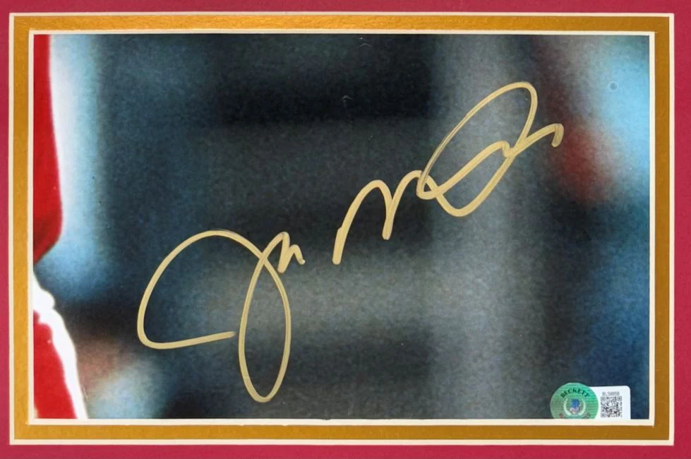 Joe Montana Signed Framed Cut Signature w/ 8x10 San Francisco 49ers Photo BAS - Image 2