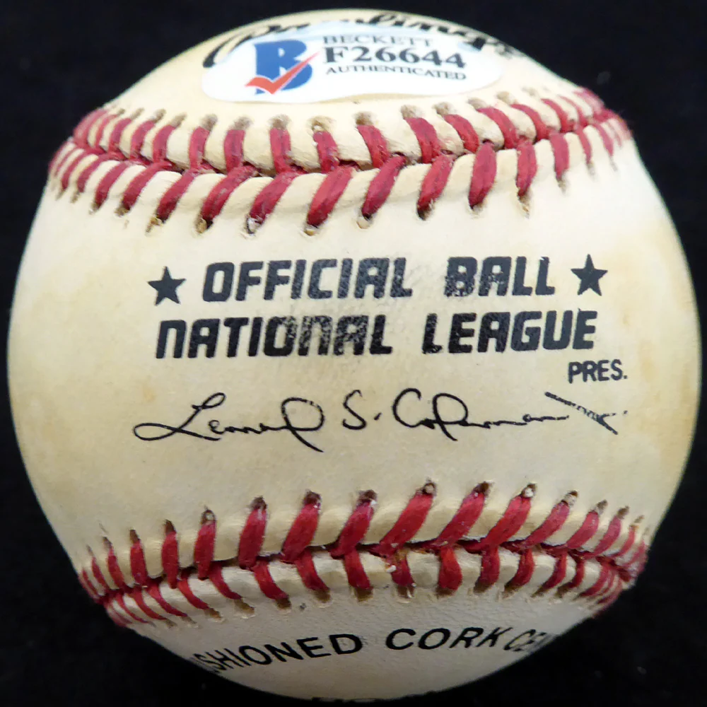 Joe Moore Autographed Official NL Baseball New York Giants Beckett BAS #F26644 - Image 2