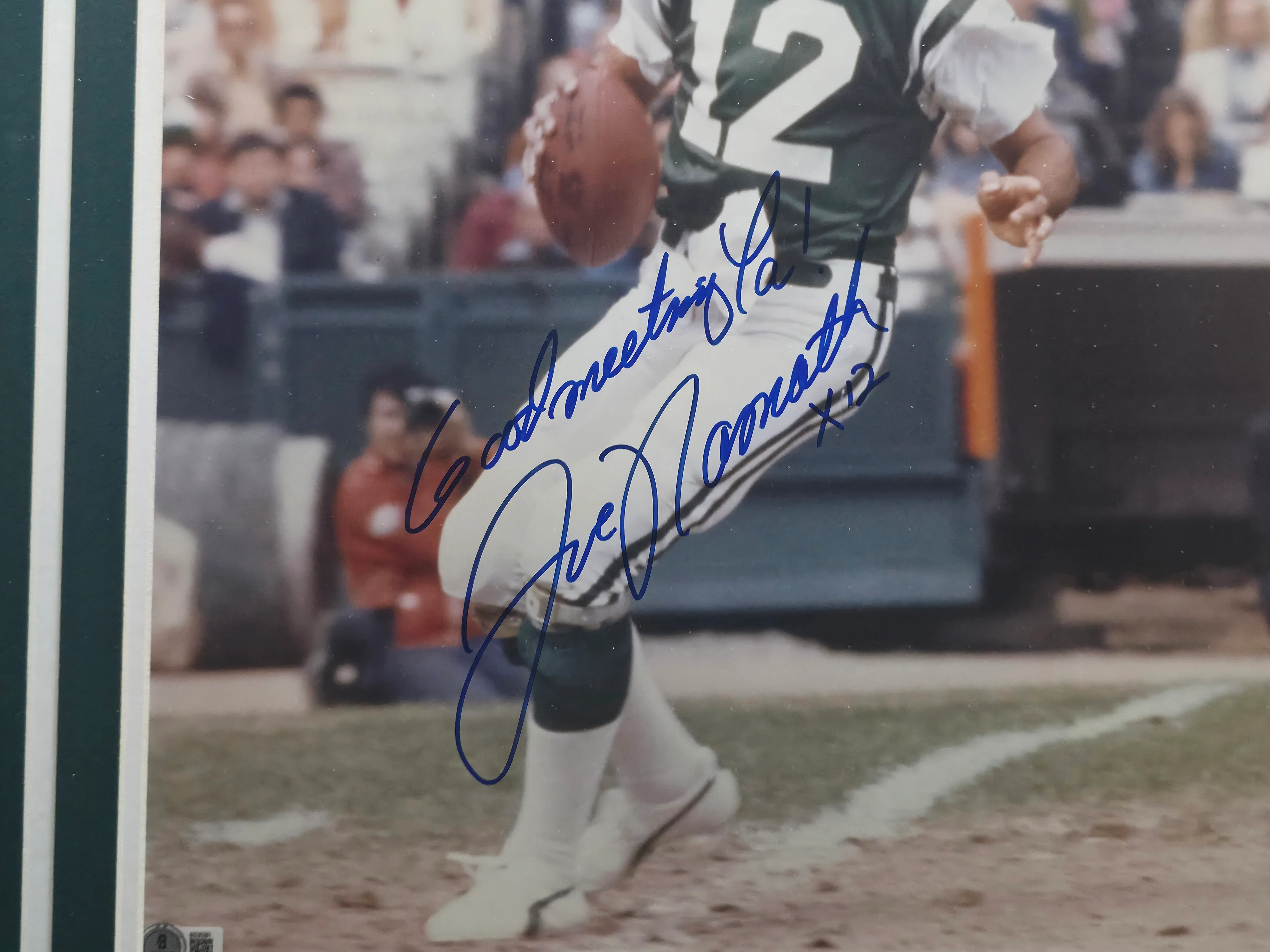 Joe Namath Autographed Framed 16x20 Photo New York Jets Beckett BAS QR #BS30381 - Image 3
