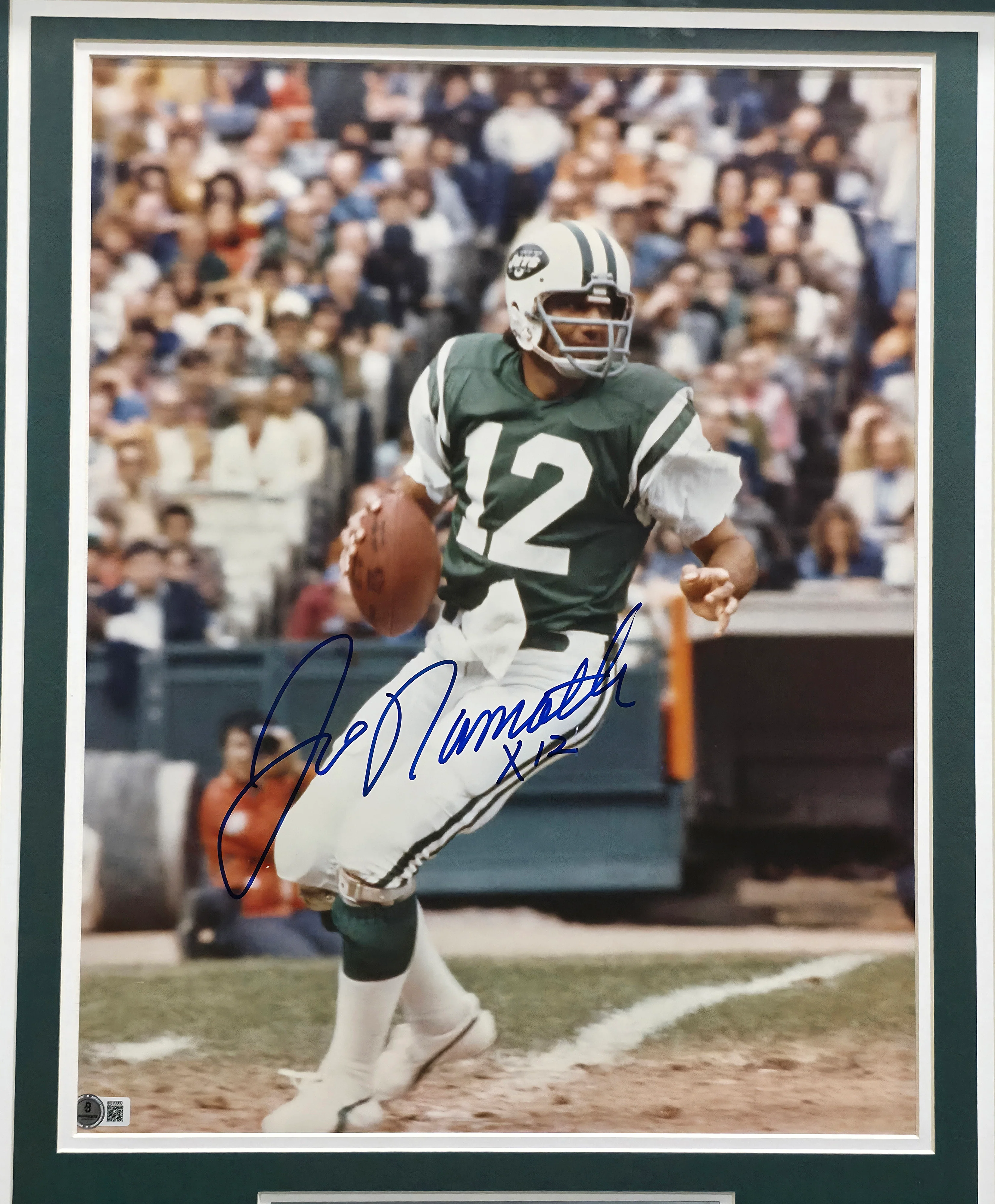 Joe Namath Autographed Framed 16x20 Photo New York Jets "x12" Beckett BAS QR #BS30380 - Image 2