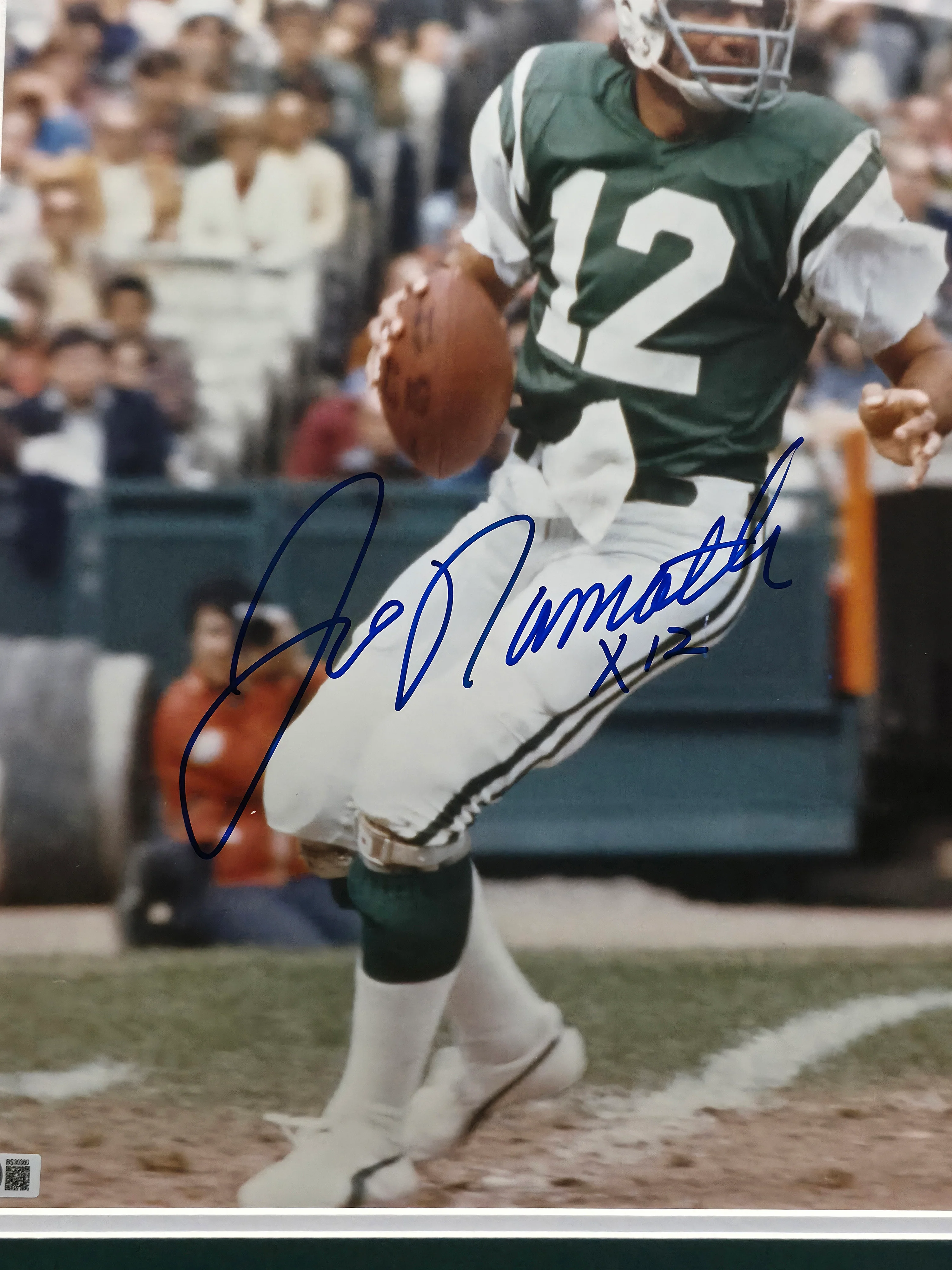 Joe Namath Autographed Framed 16x20 Photo New York Jets "x12" Beckett BAS QR #BS30380 - Image 3