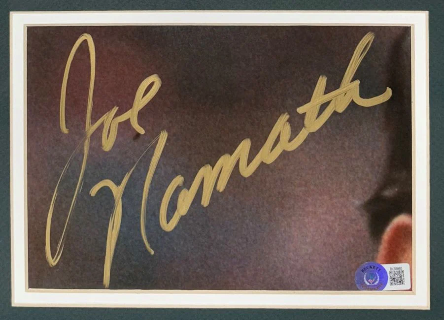 Joe Namath Signed Framed Cut Signature w/ 8x10 New York Jets Photo BAS - Image 2