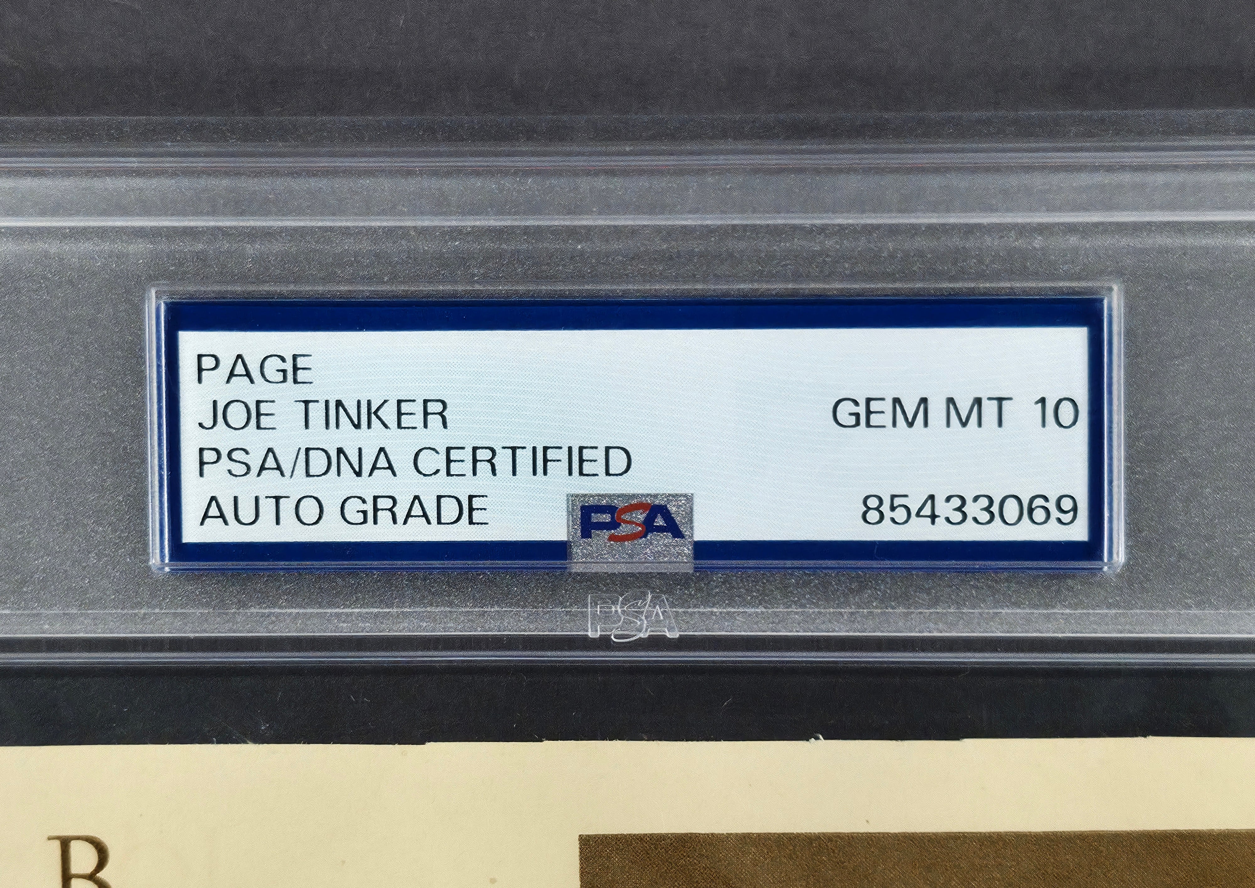 Joe Tinker Autographed 8.5x11 Magazine Page Chicago Cubs Auto Grade Gem Mint 10 PSA/DNA #85433069 - Image 5